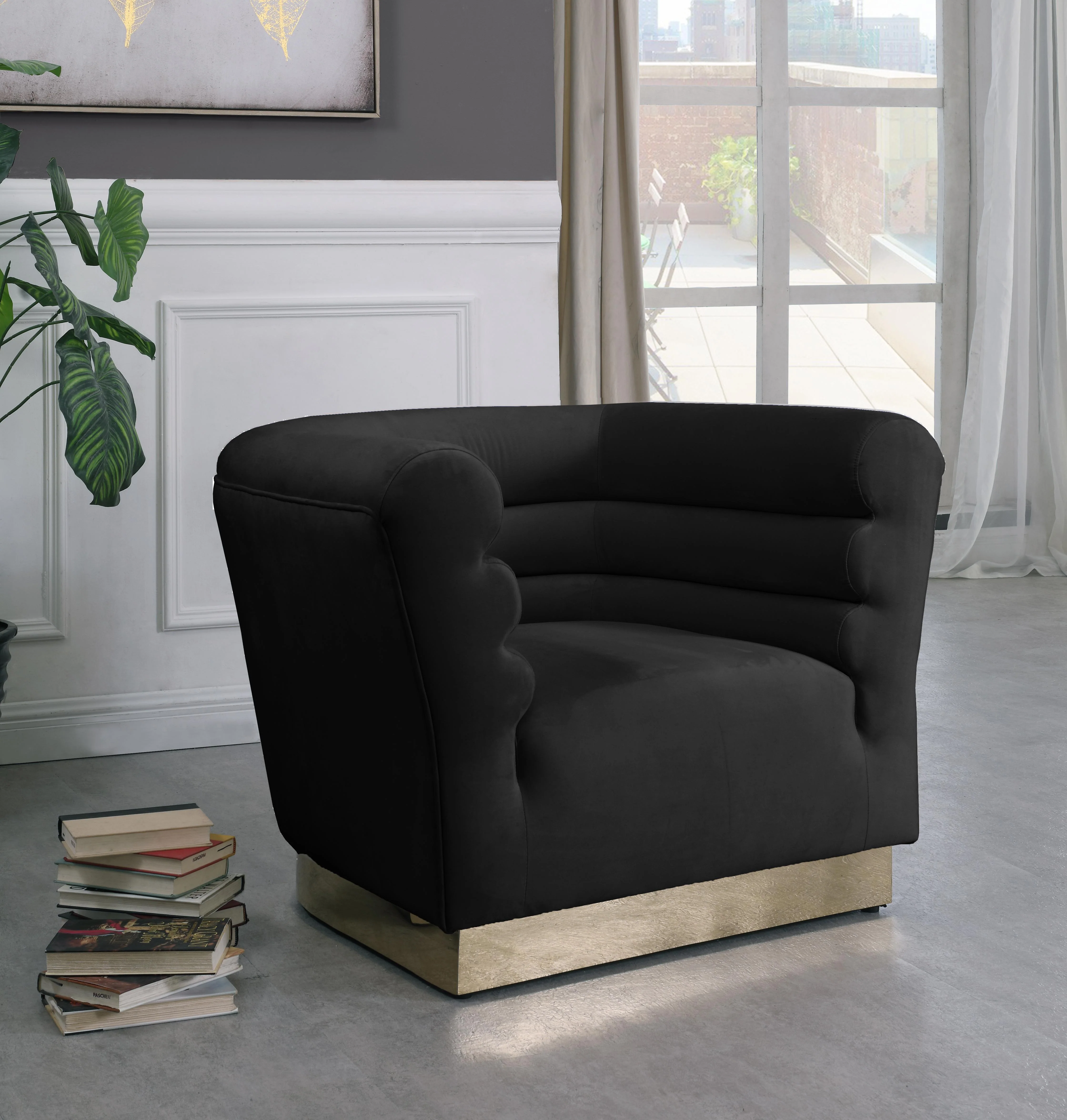 Bellini Black Velvet Chair - Image 2