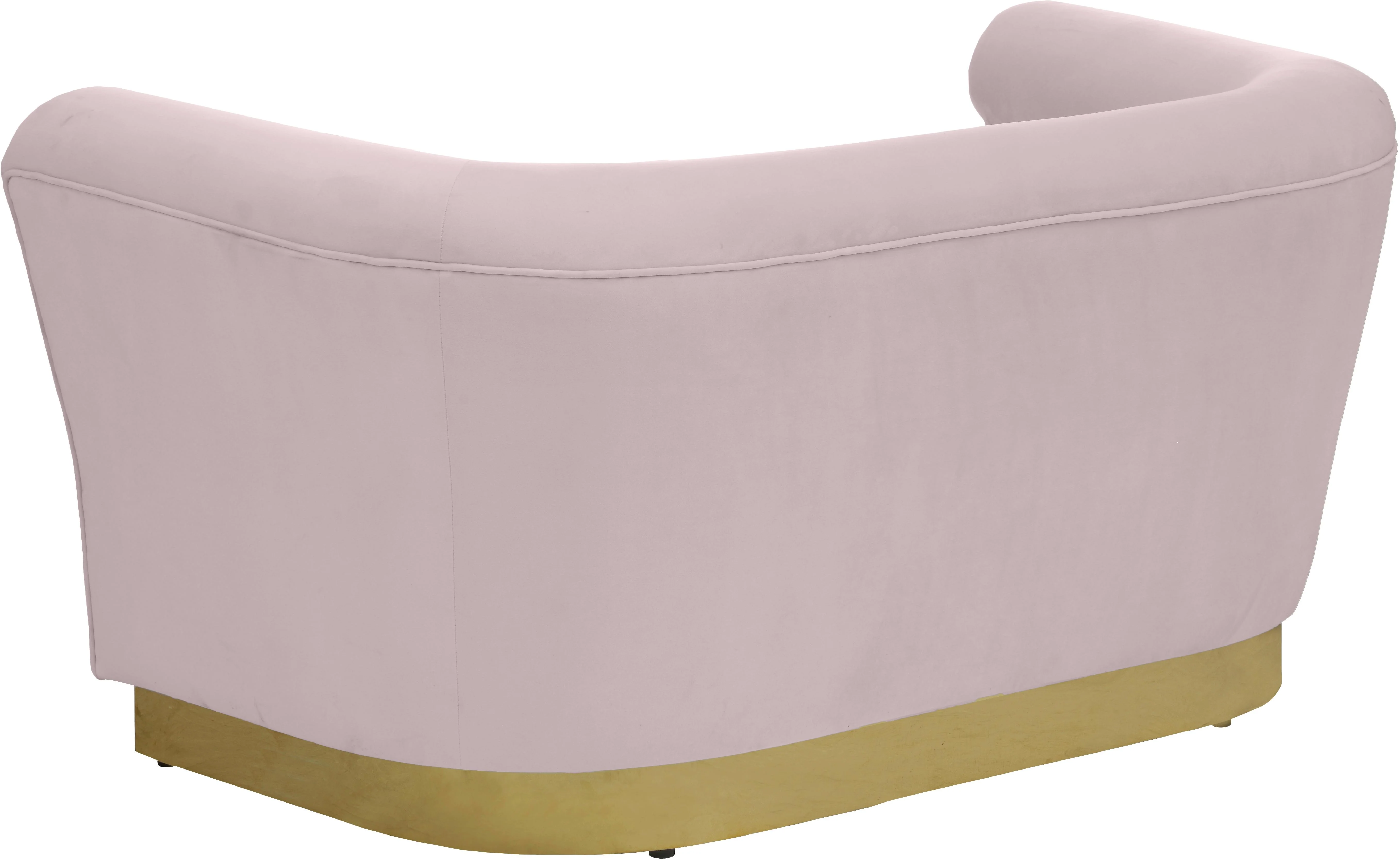 Bellini Pink Velvet Loveseat - Image 3