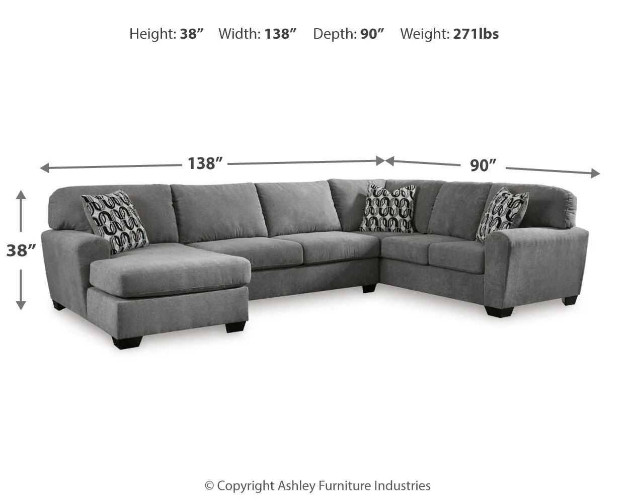 Birkdale Court Sectional with Chaise - Image 5