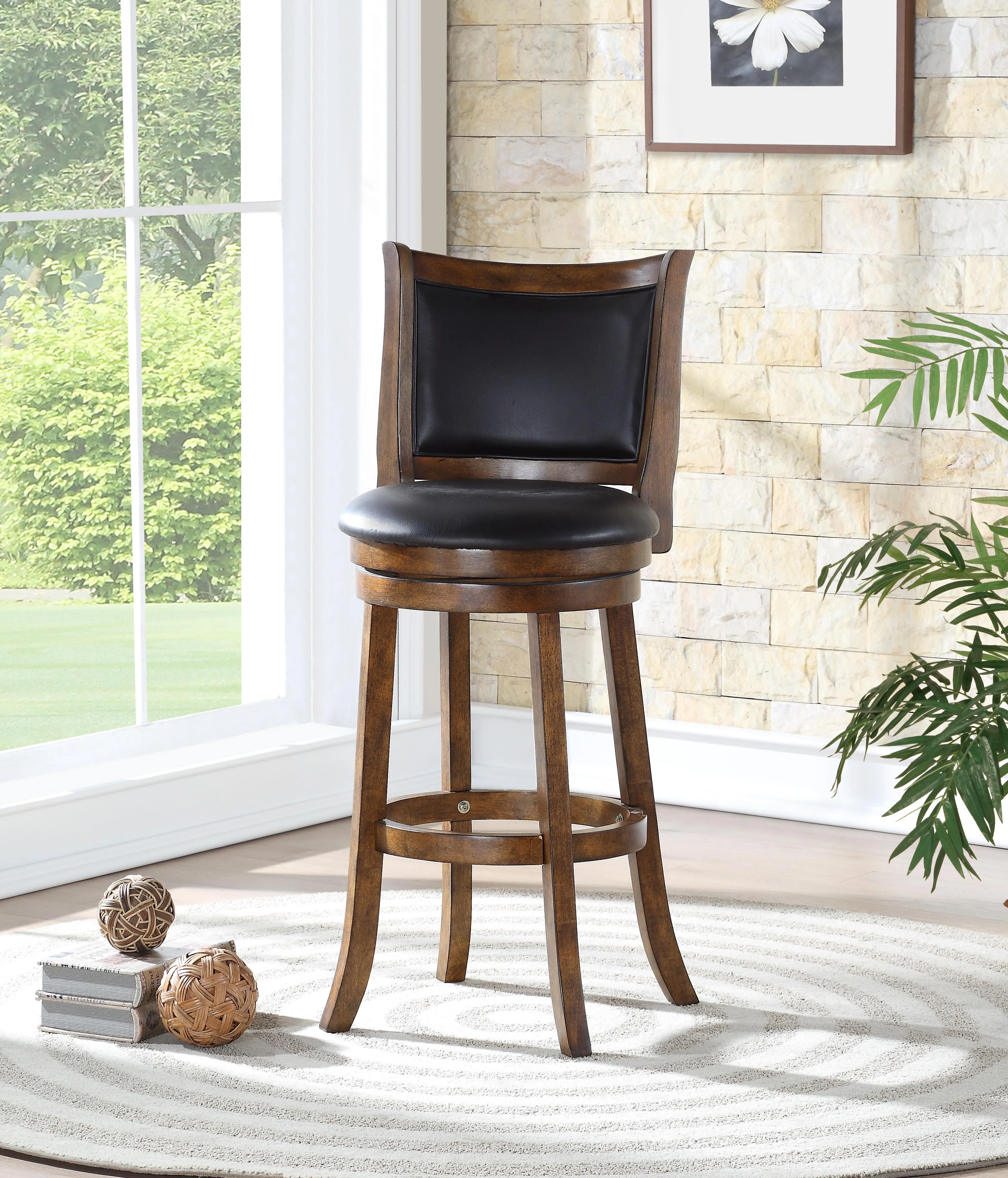 BRISTOL 29" BAR STOOL-DK BROWN W/PU SEAT - Image 6