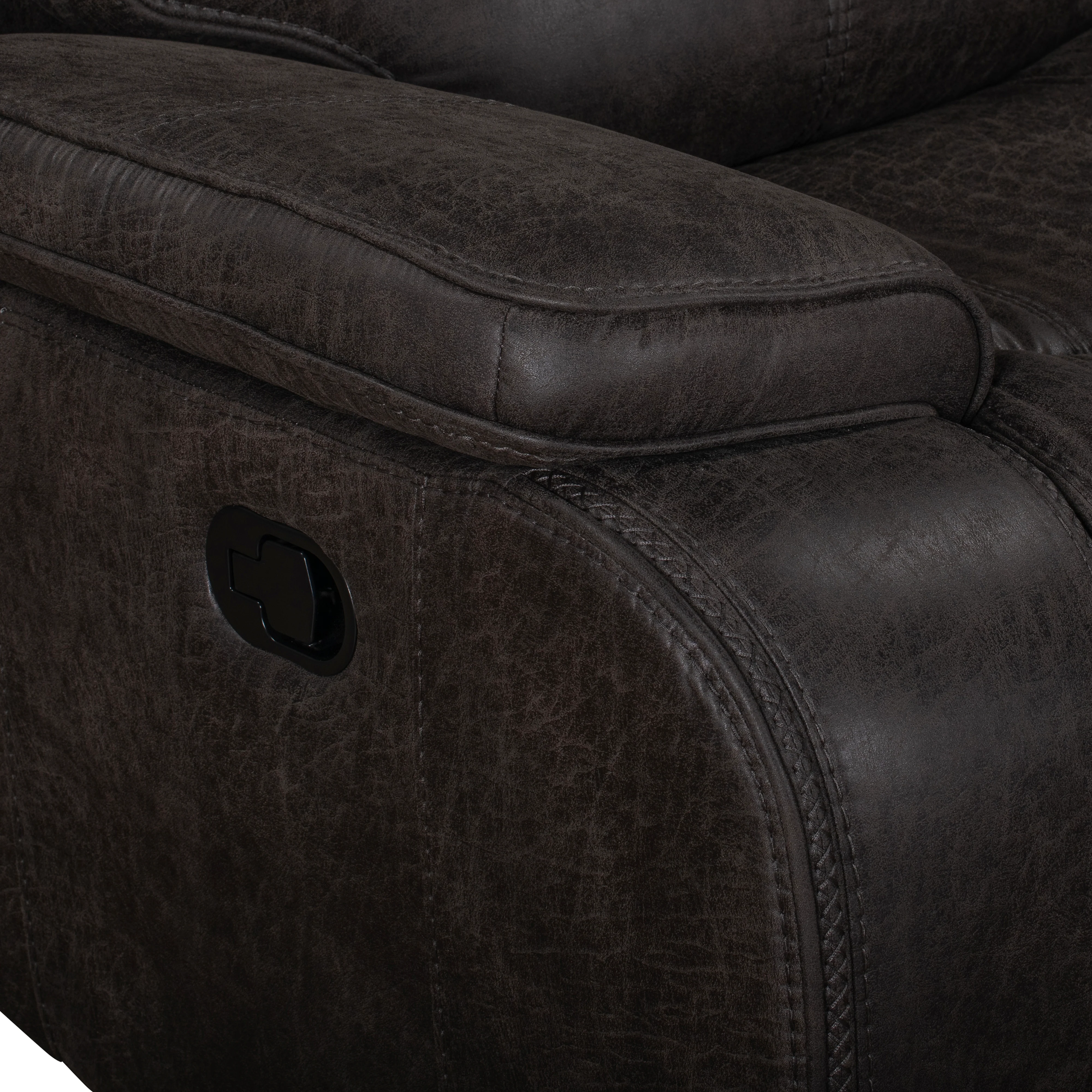 Brookings Console Loveseat W/ Dual Recliners-Charcoal - Image 7