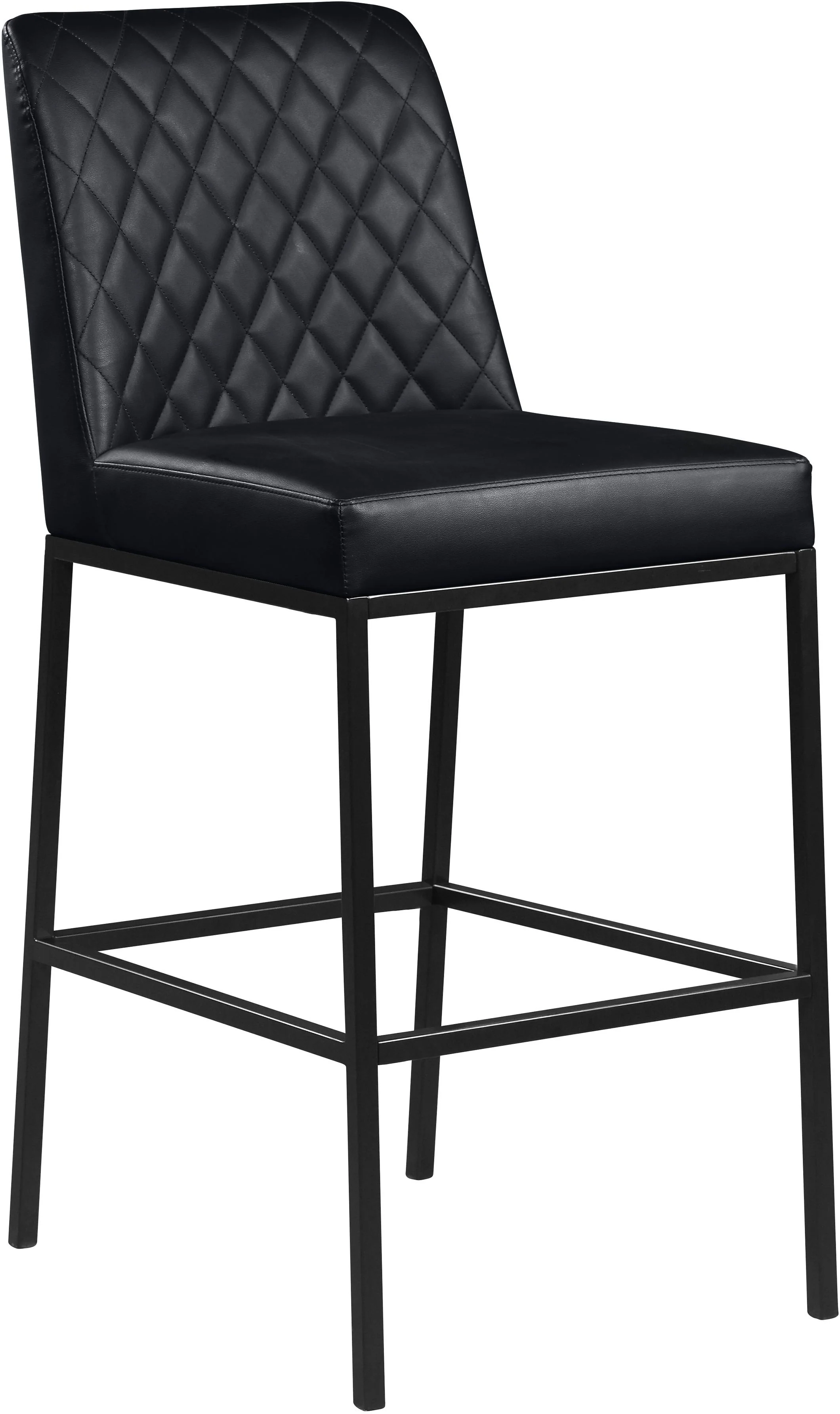 Bryce Black Faux Leather Stool - Image 3
