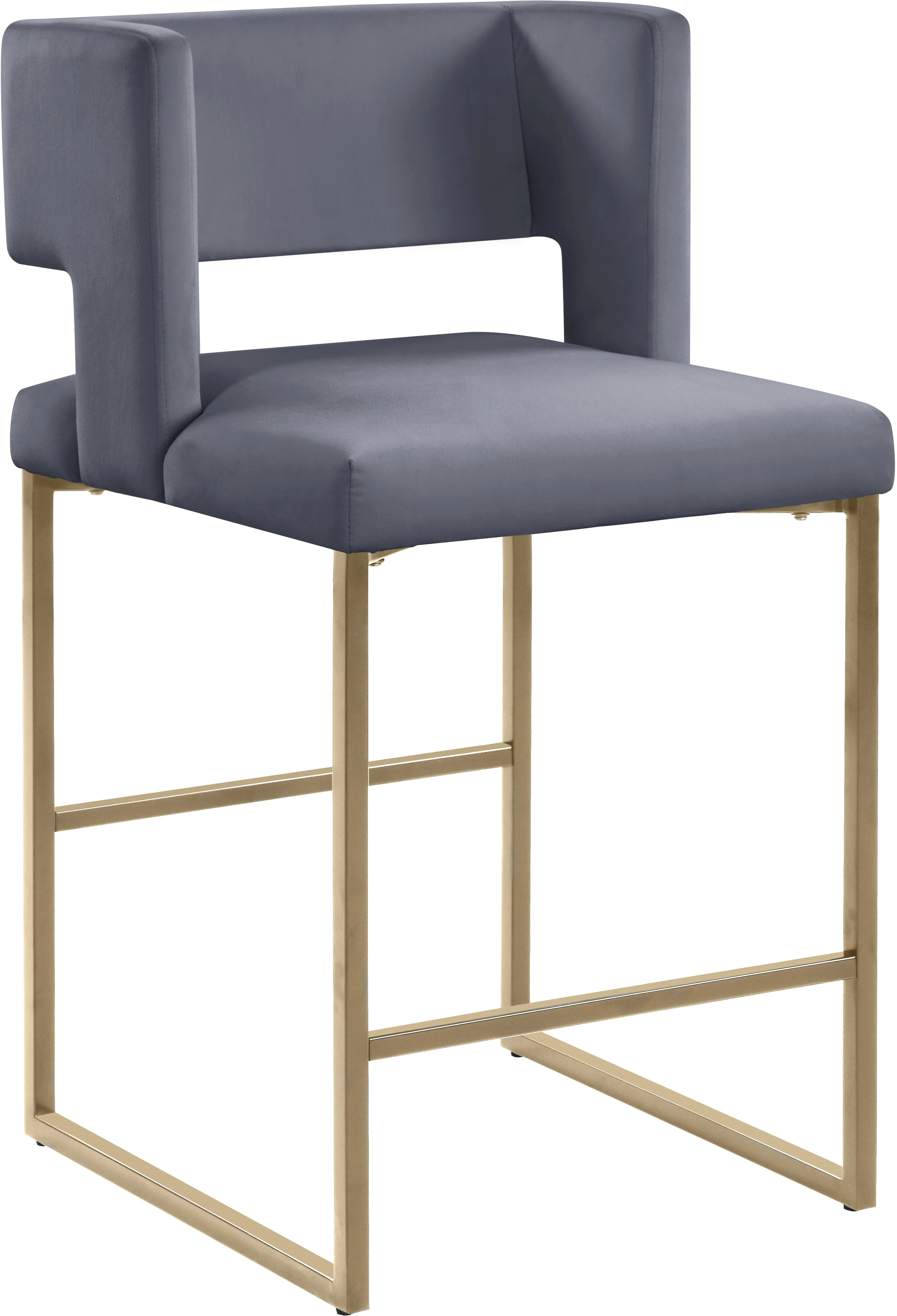 Caleb Grey Velvet Counter Stool - Image 5