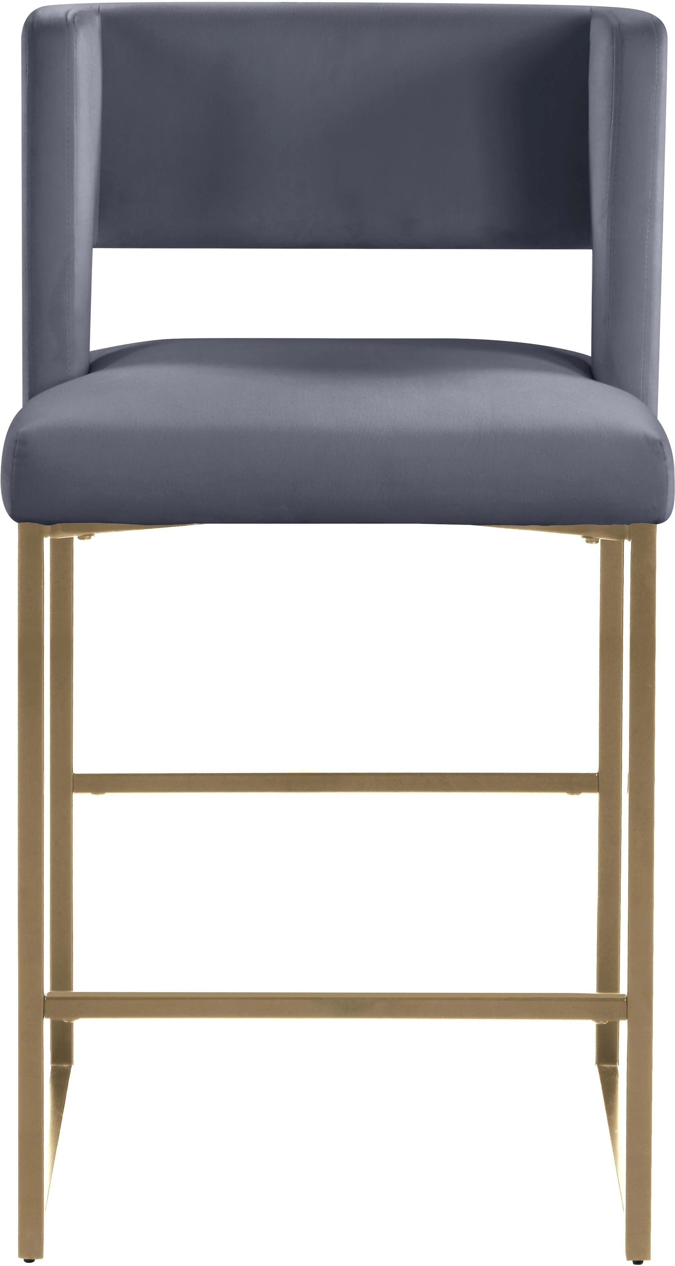 Caleb Grey Velvet Counter Stool - Image 6