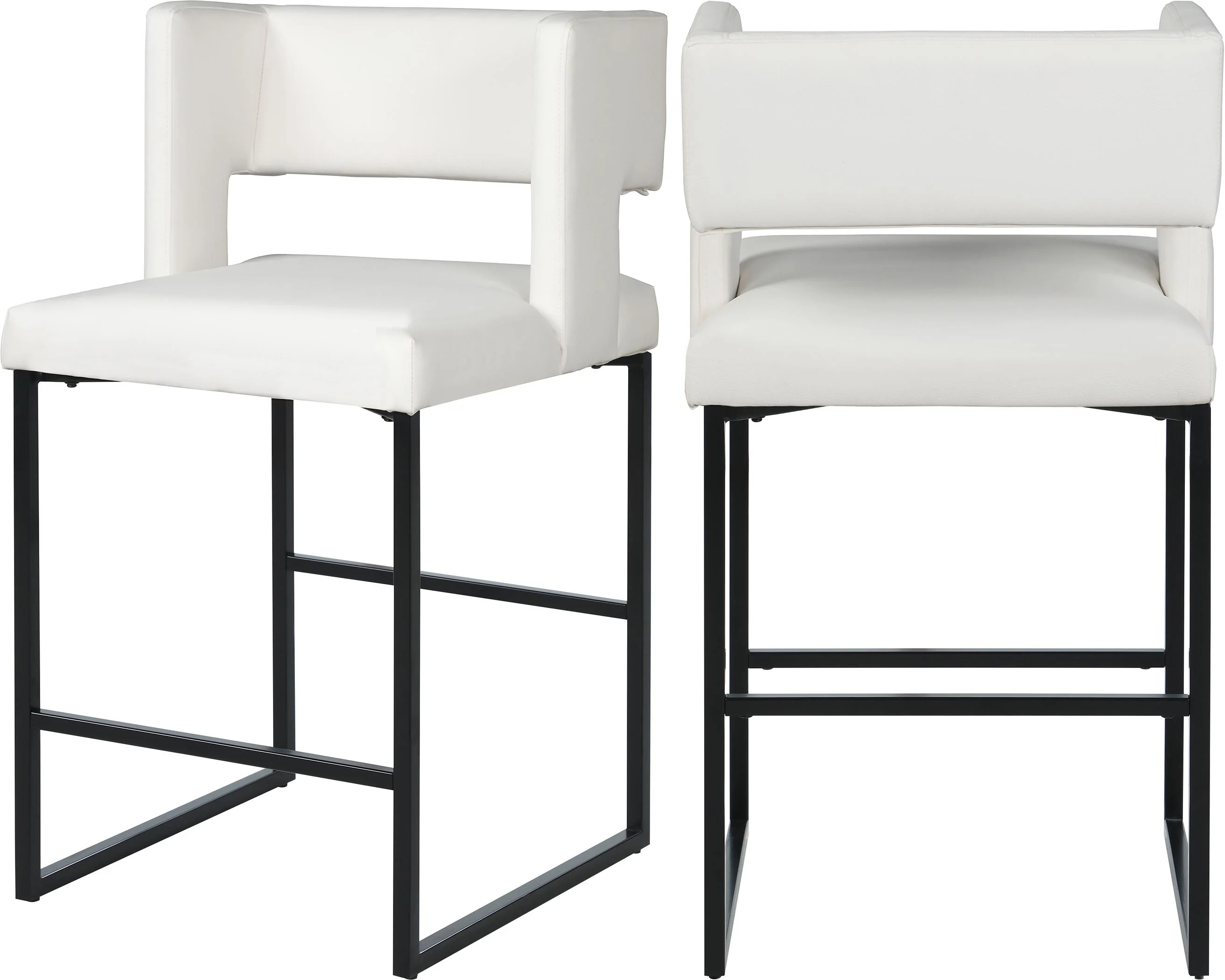 Caleb White Faux Leather Counter Stool - Image 7