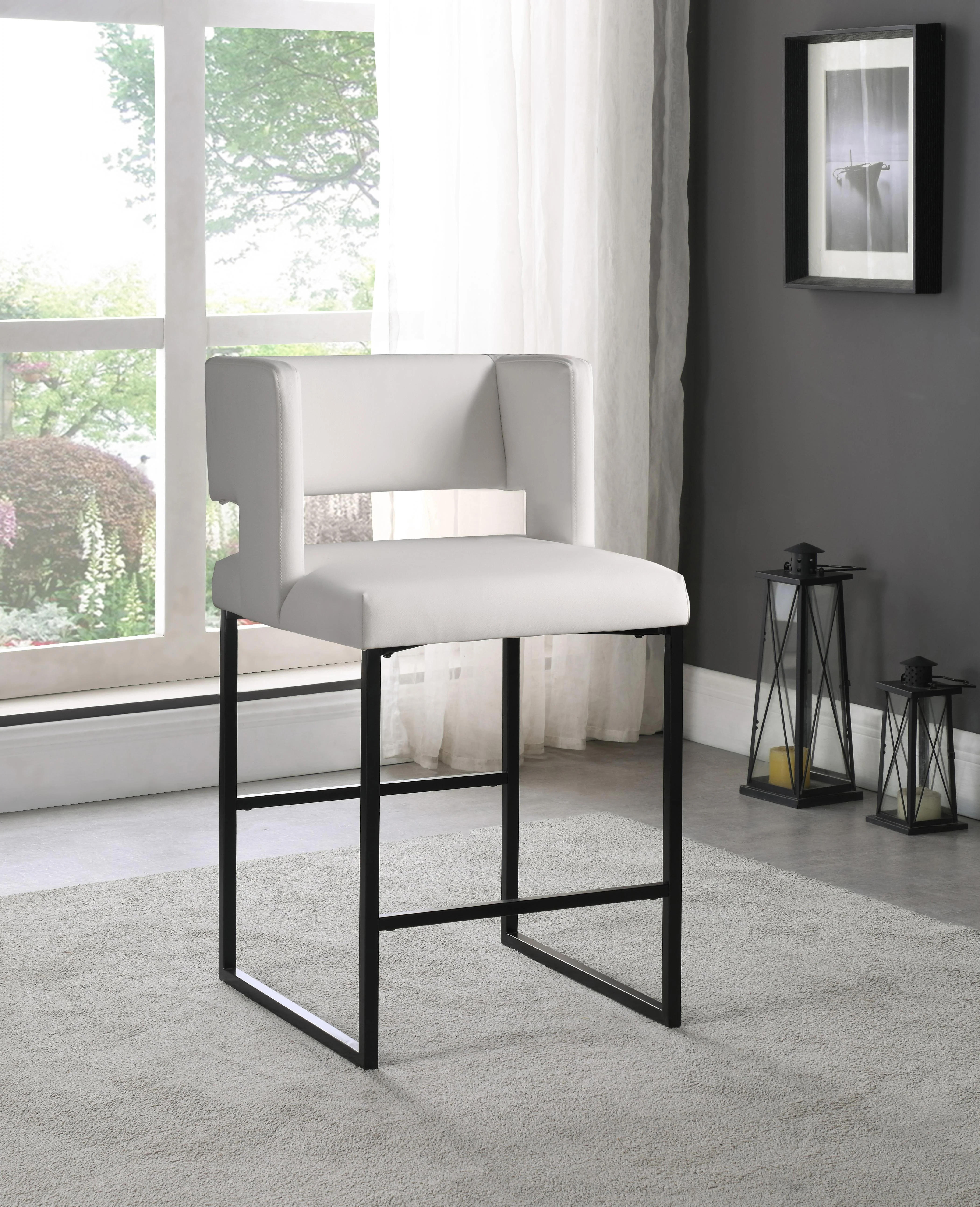 Caleb White Faux Leather Counter Stool - Image 8