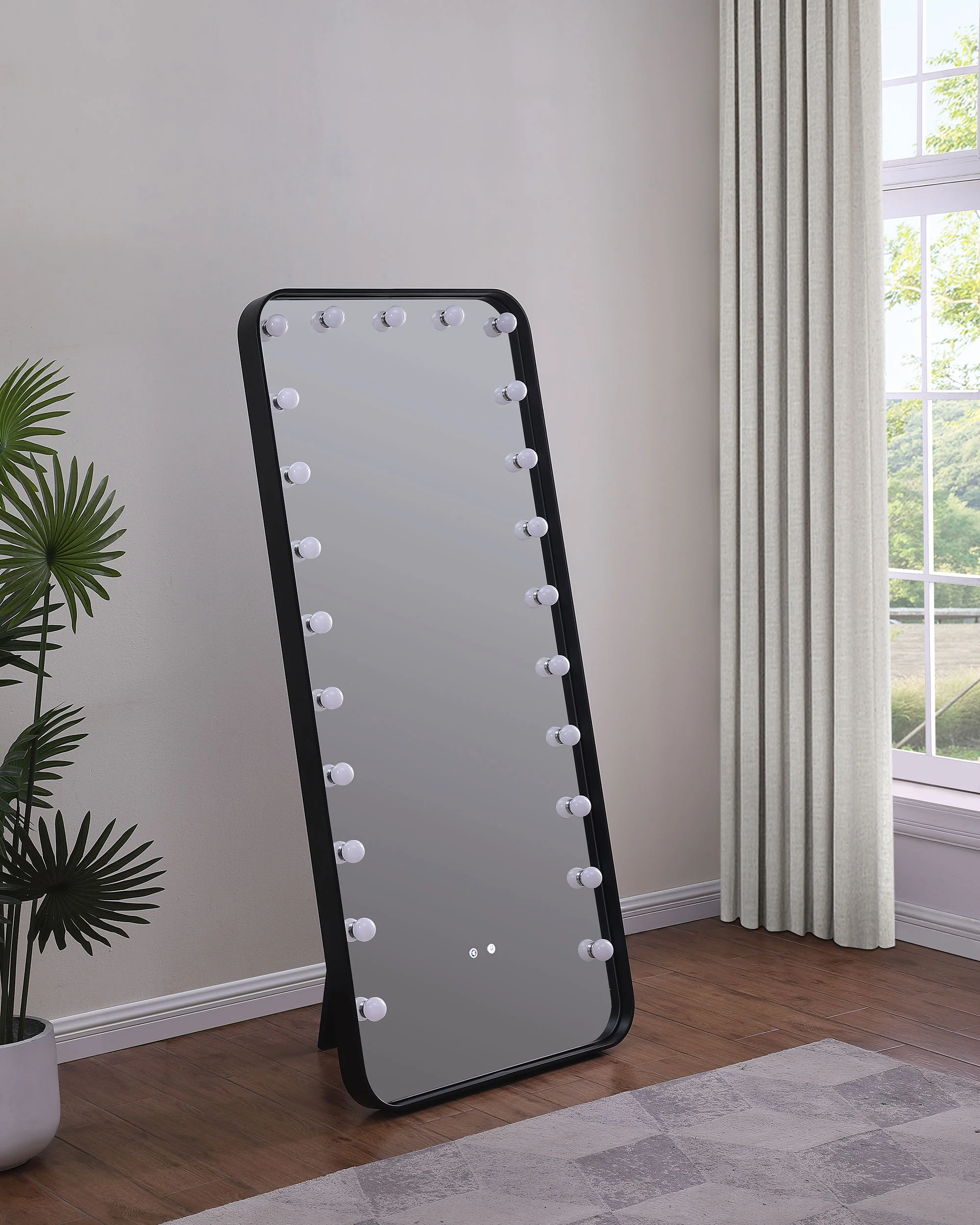 Canton Standing Mirror with LED Lighting and Bluetooth Speaker - Image 2