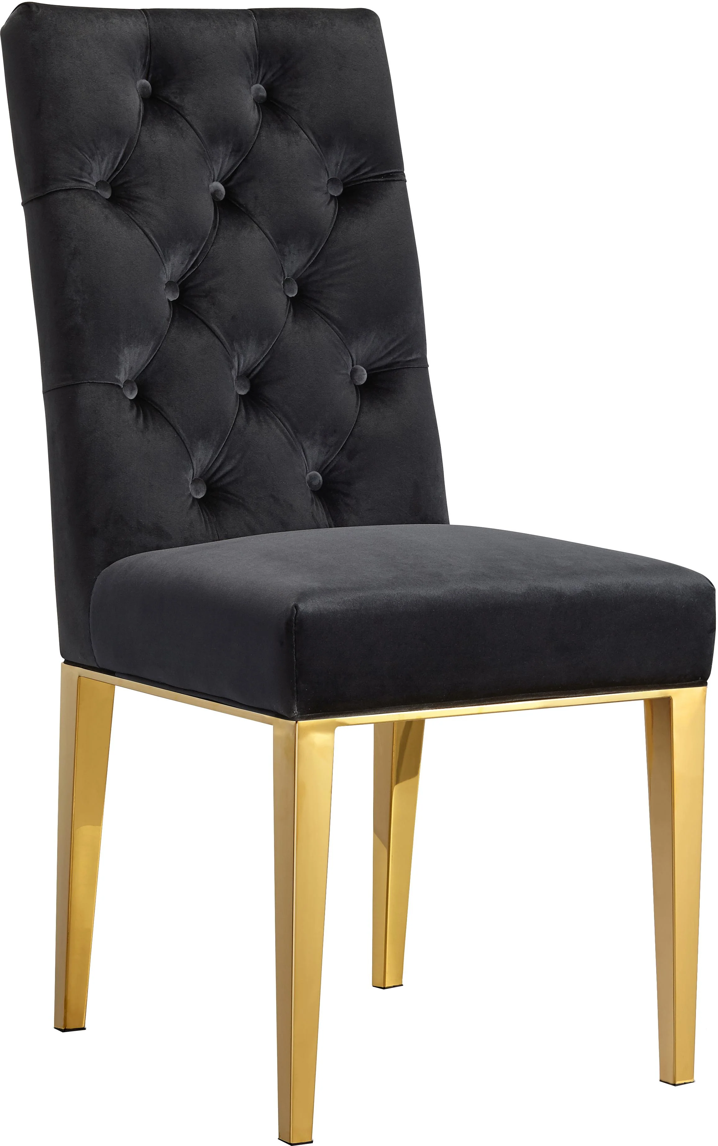 Capri Black Velvet Dining Chair - Image 3