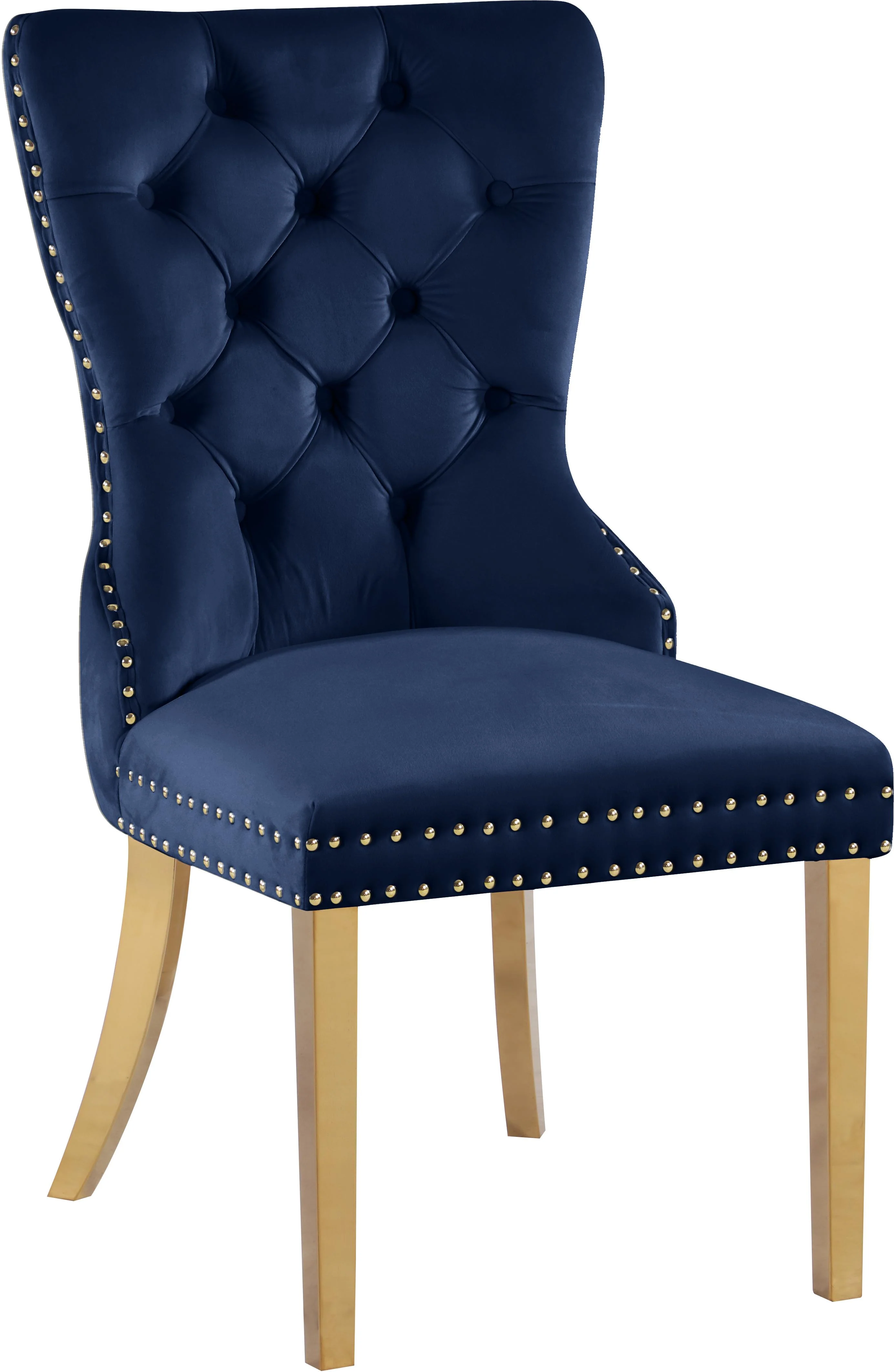 Carmen Navy Velvet Dining Chairs (2) - Image 3
