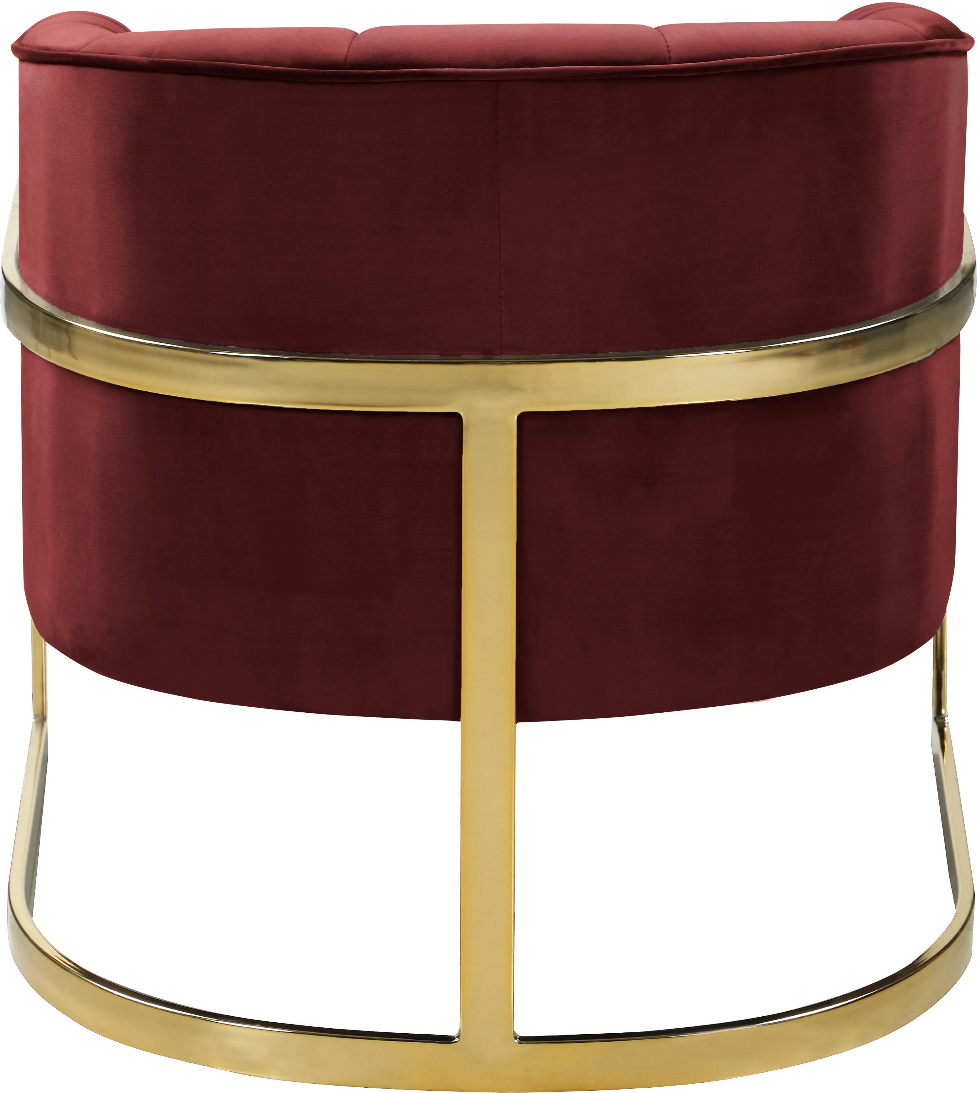 Carter Burgundy Velvet Accent Chair - Image 3