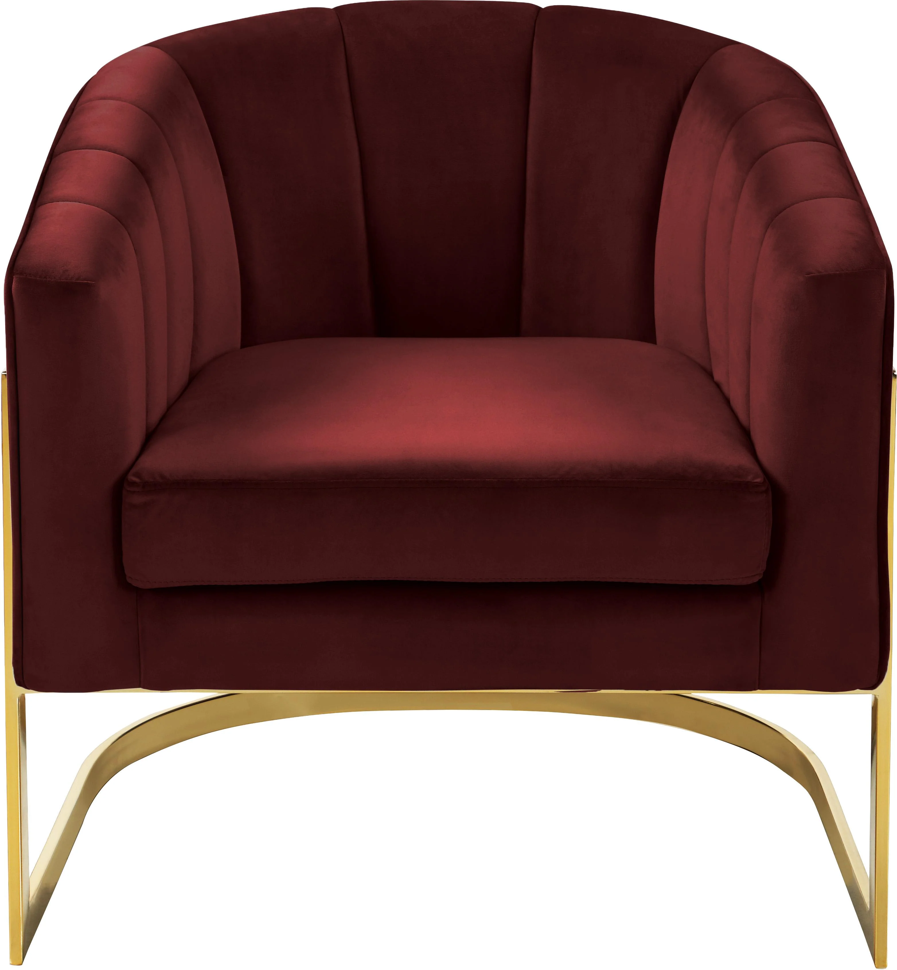 Carter Burgundy Velvet Accent Chair - Image 4