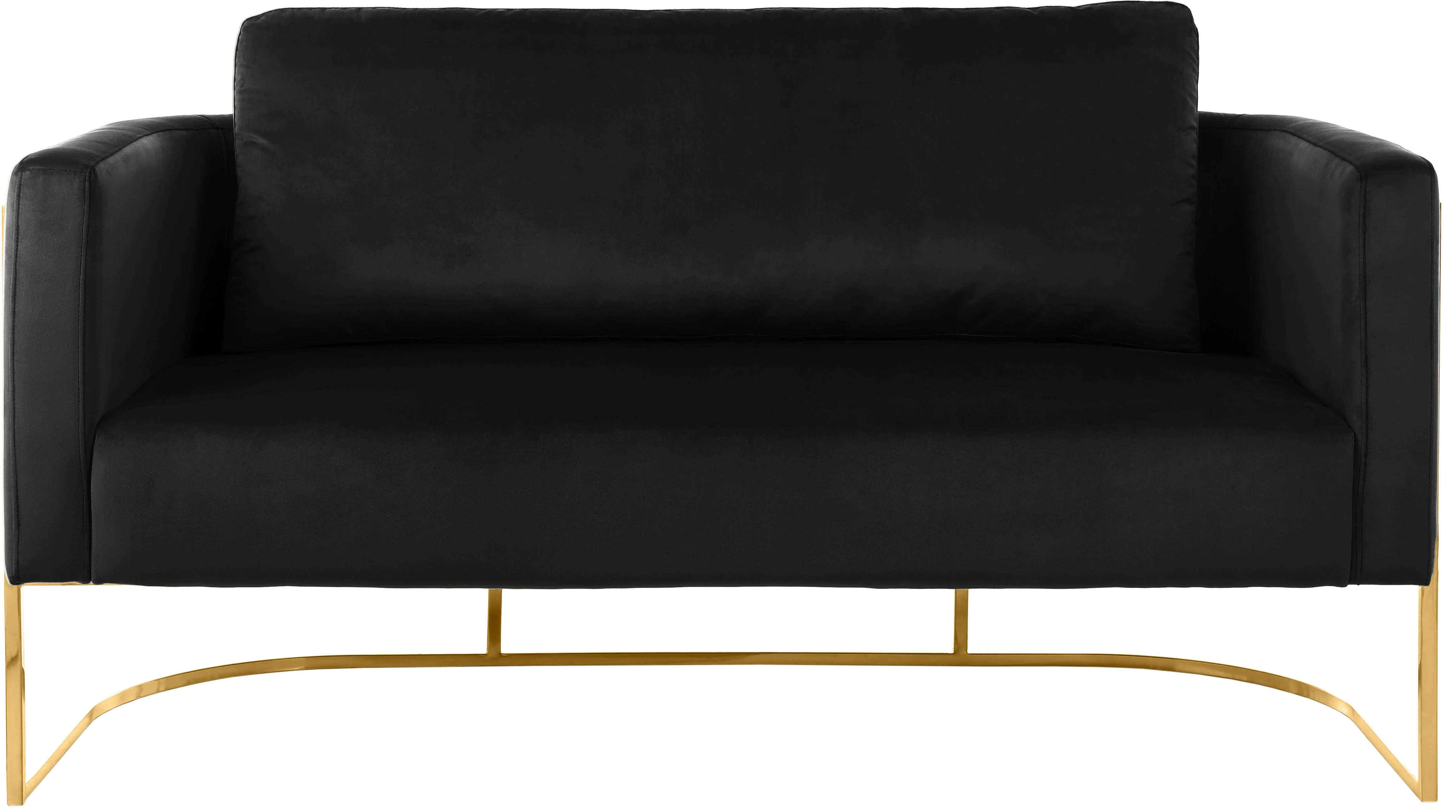 Casa Black Velvet Loveseat - Image 8