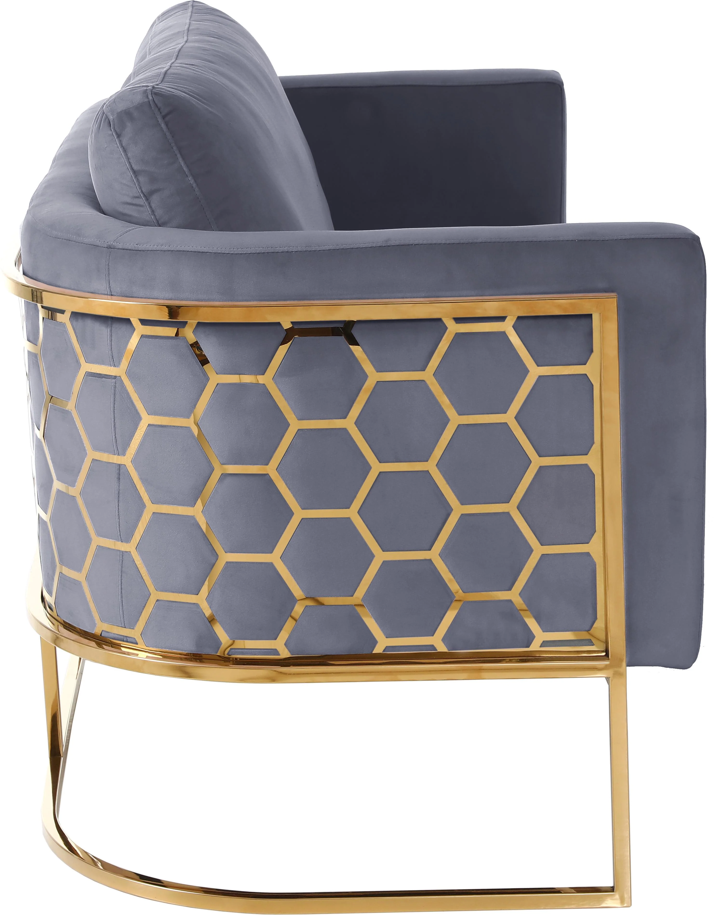 Casa Grey Velvet Loveseat - Image 7