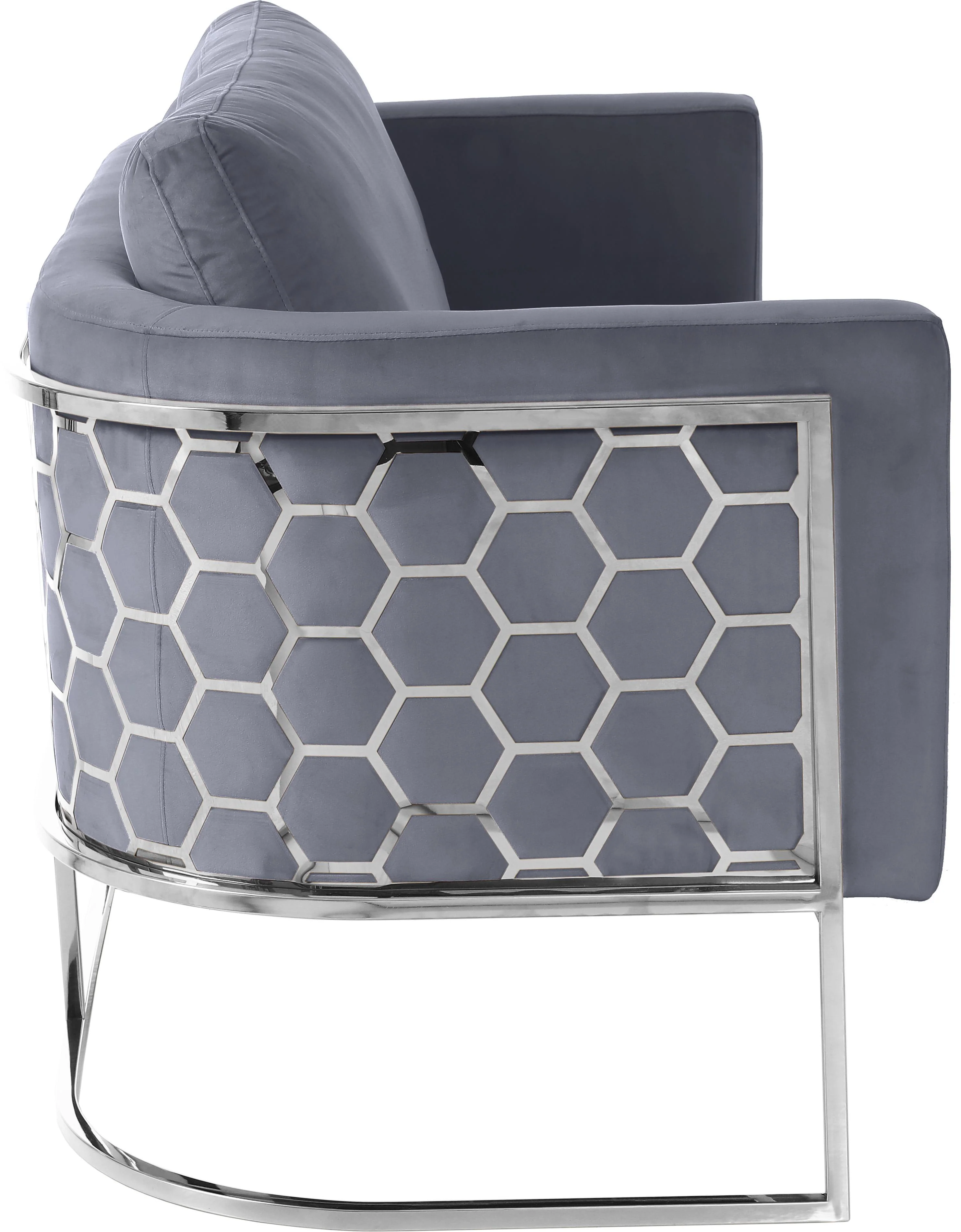 Casa Grey Velvet Sofa - Image 3
