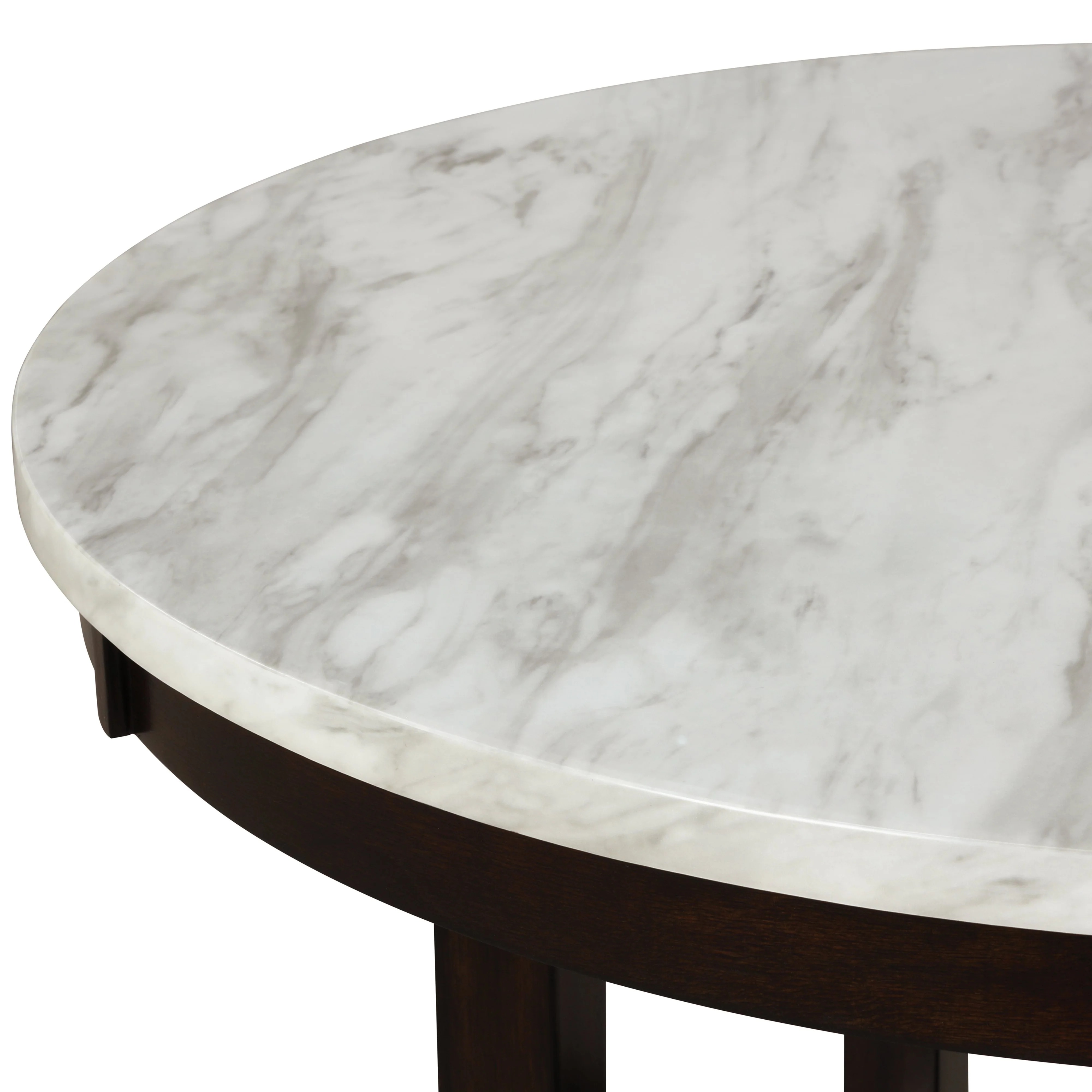Celeste 48" Round Dining Table-Espresso/Faux Marble - Image 3
