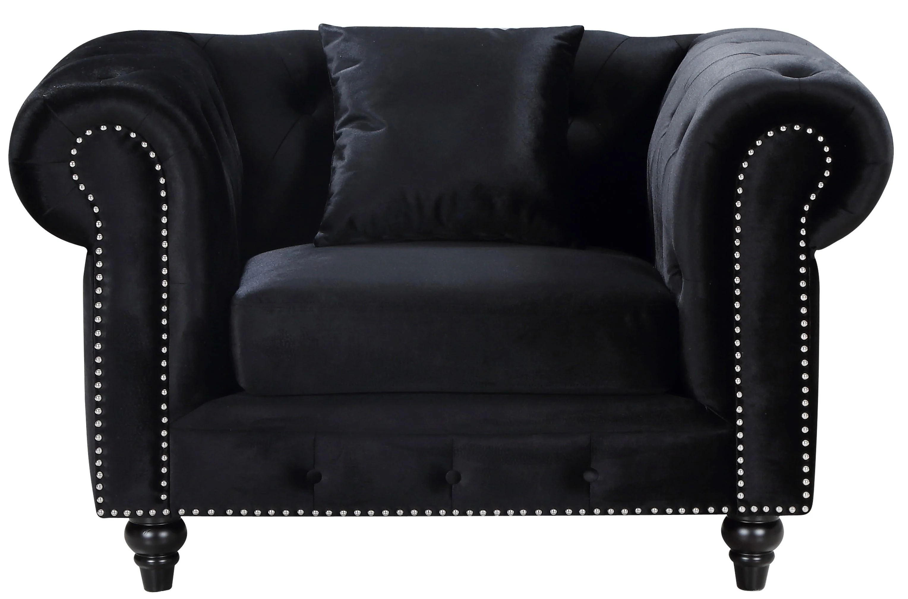 Chesterfield Black Velvet Chair - Image 3
