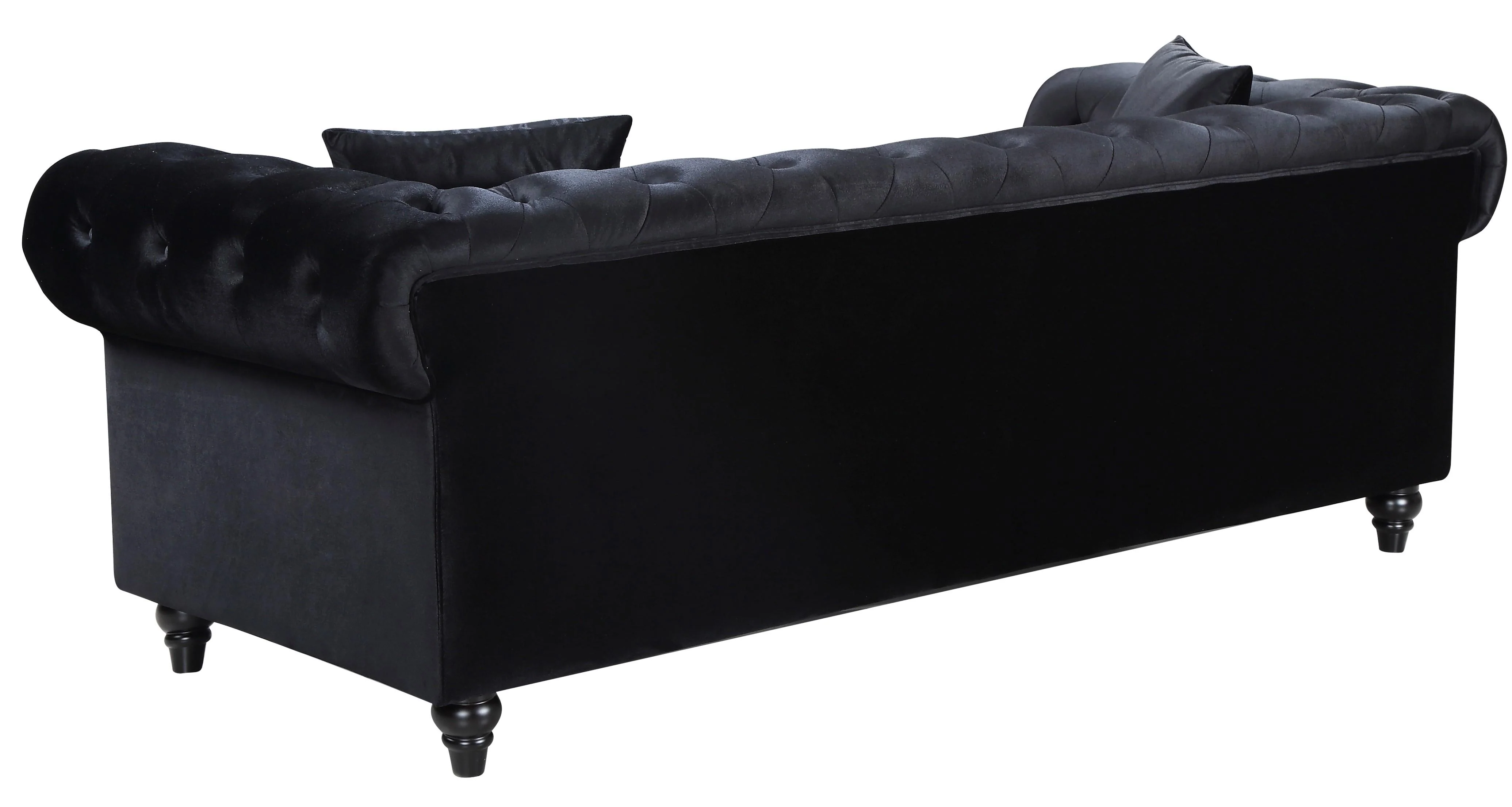 Chesterfield Black Velvet Sofa - Image 3