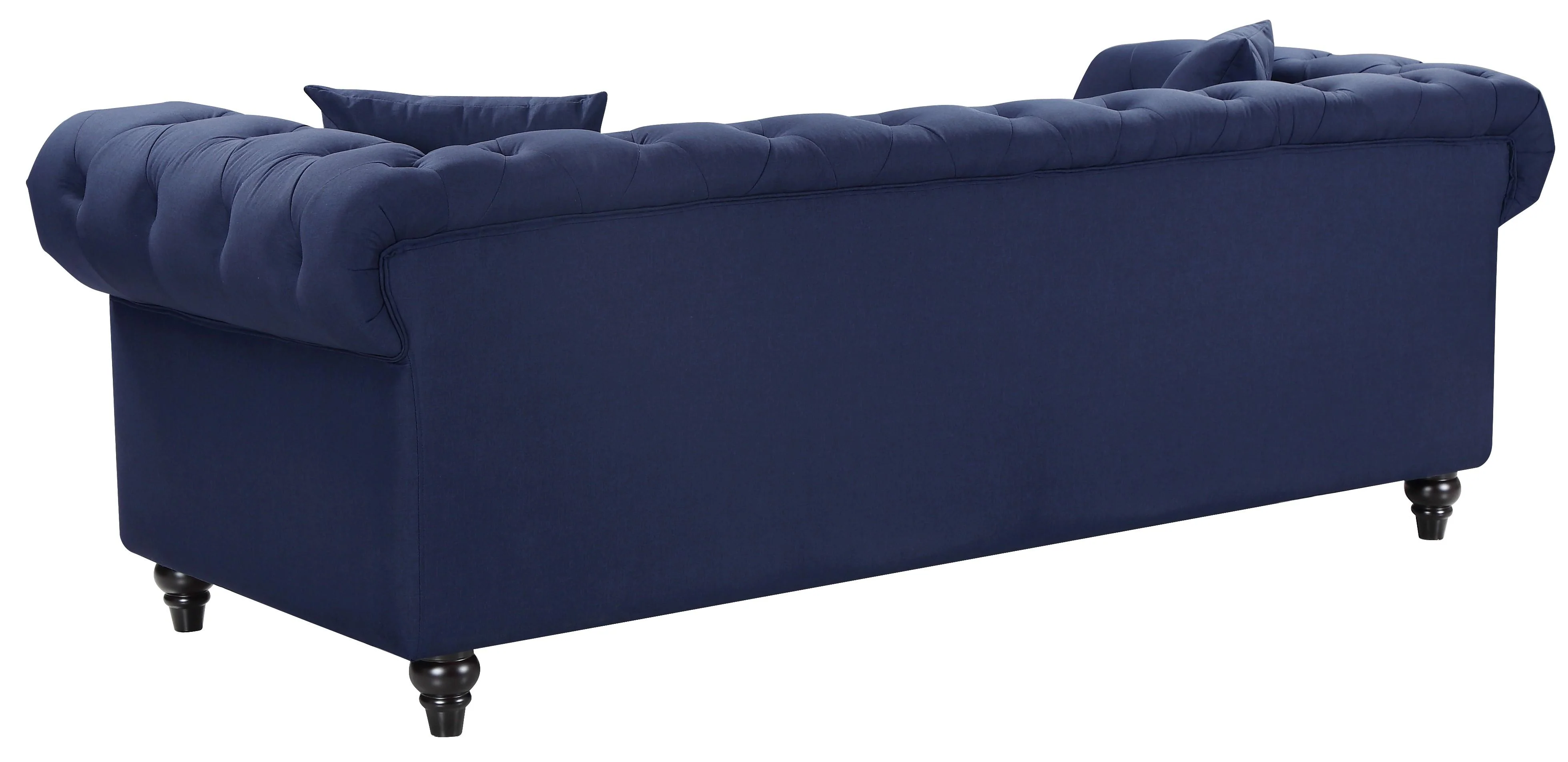 Chesterfield Navy Linen Sofa - Image 3