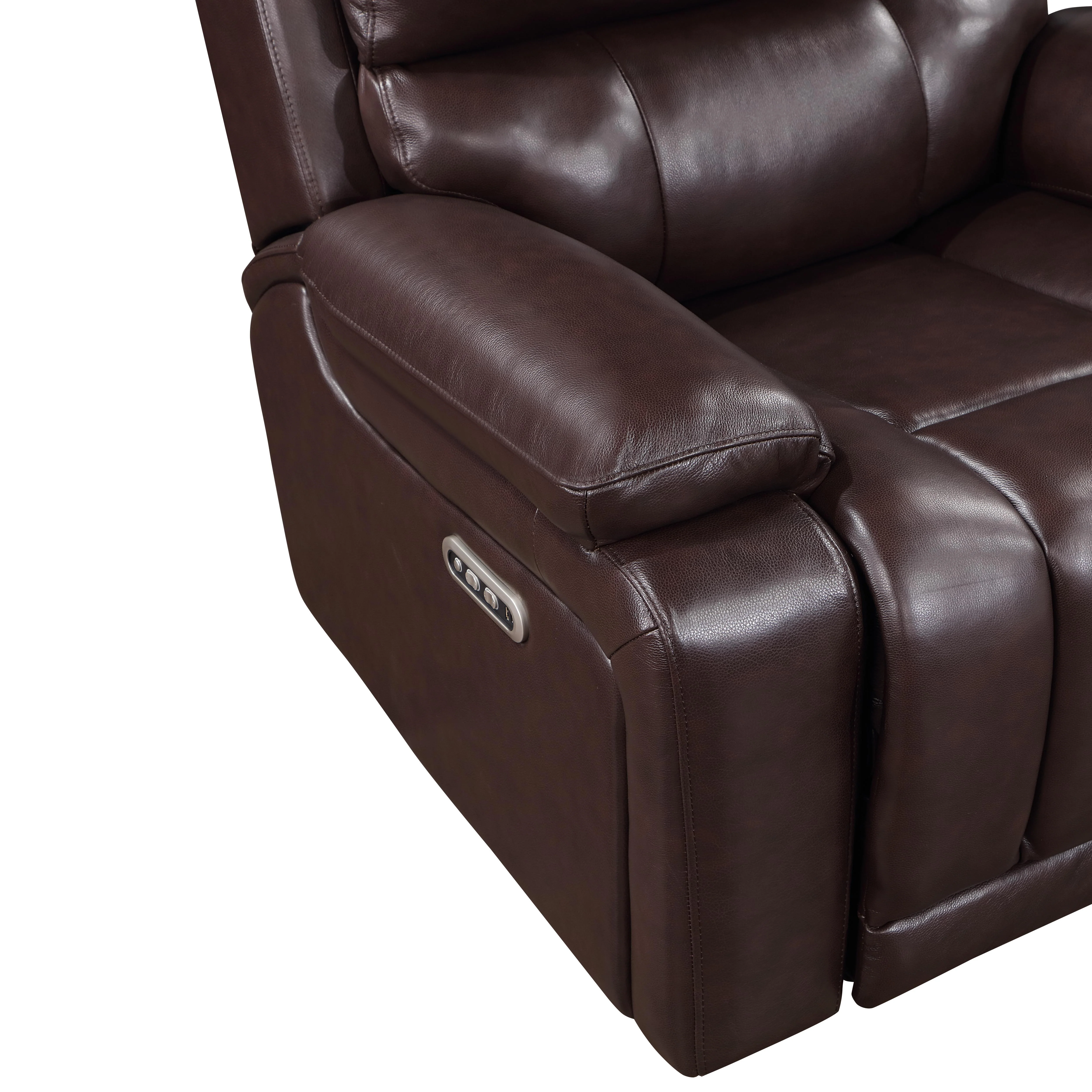 CICERO RECLINING CONSOLE LOVESEAT-BROWN - Image 5