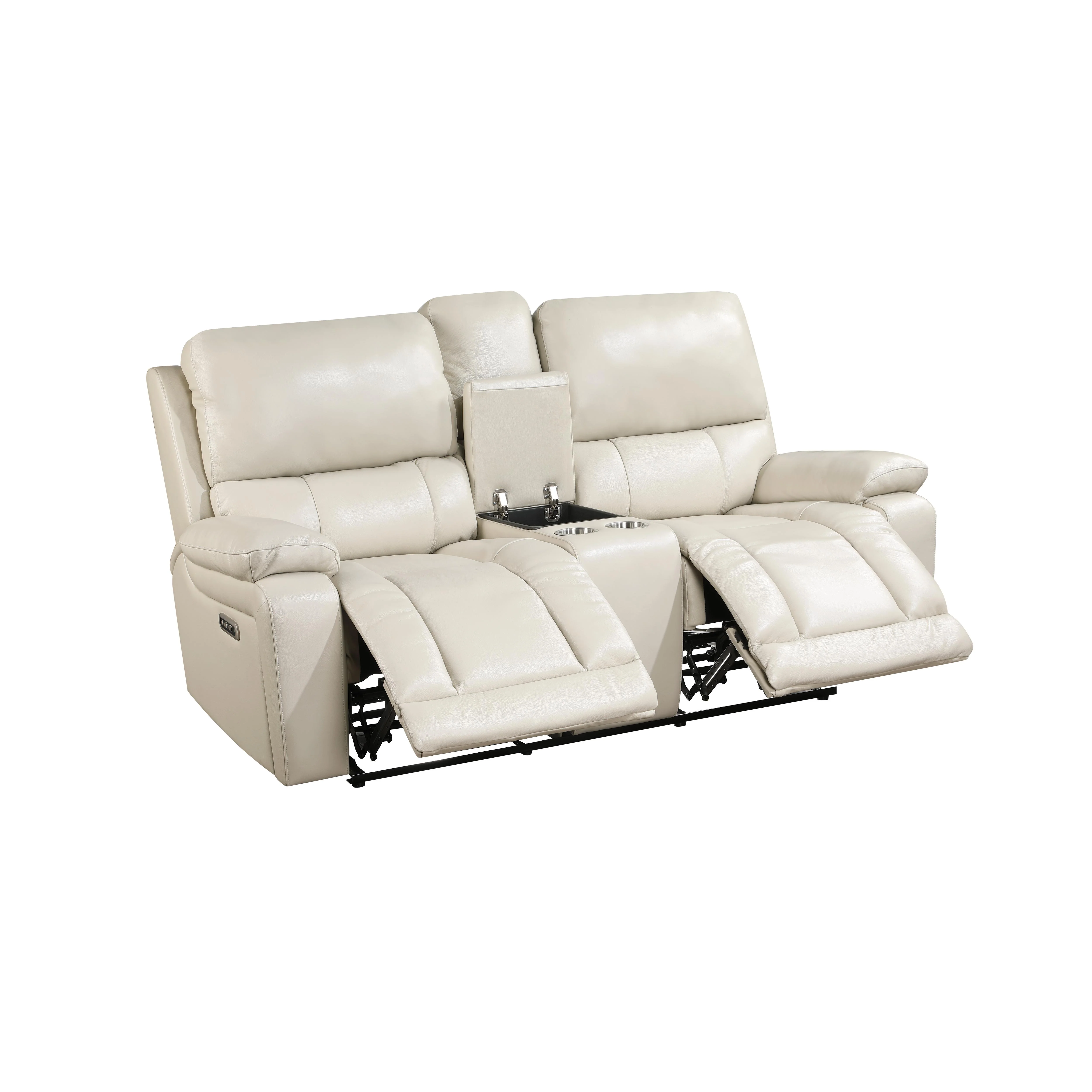 CICERO RECLINING CONSOLE LOVESEAT-CREAM - Image 3