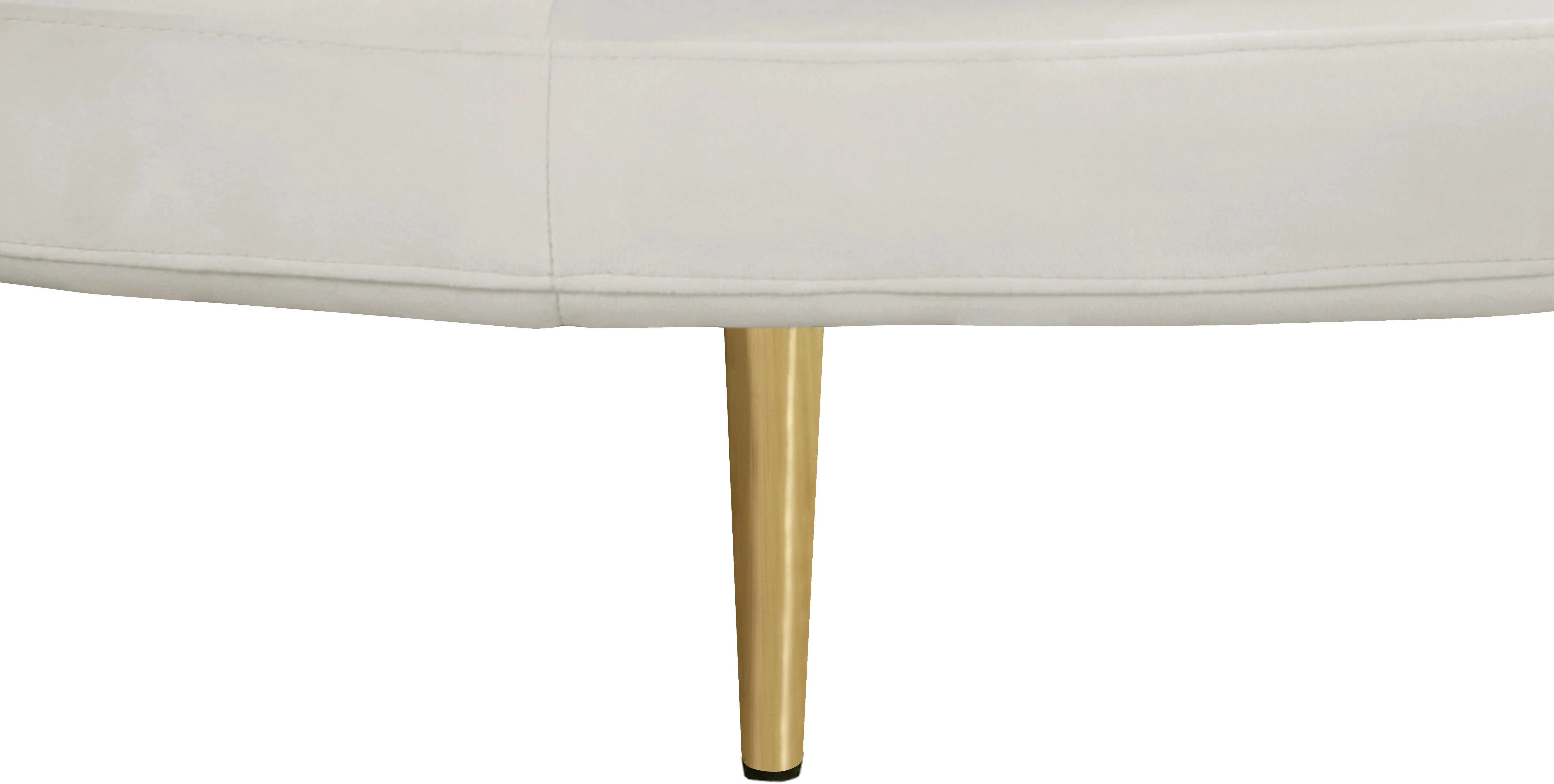 Circlet Cream Velvet Round Sofa Settee - Image 4