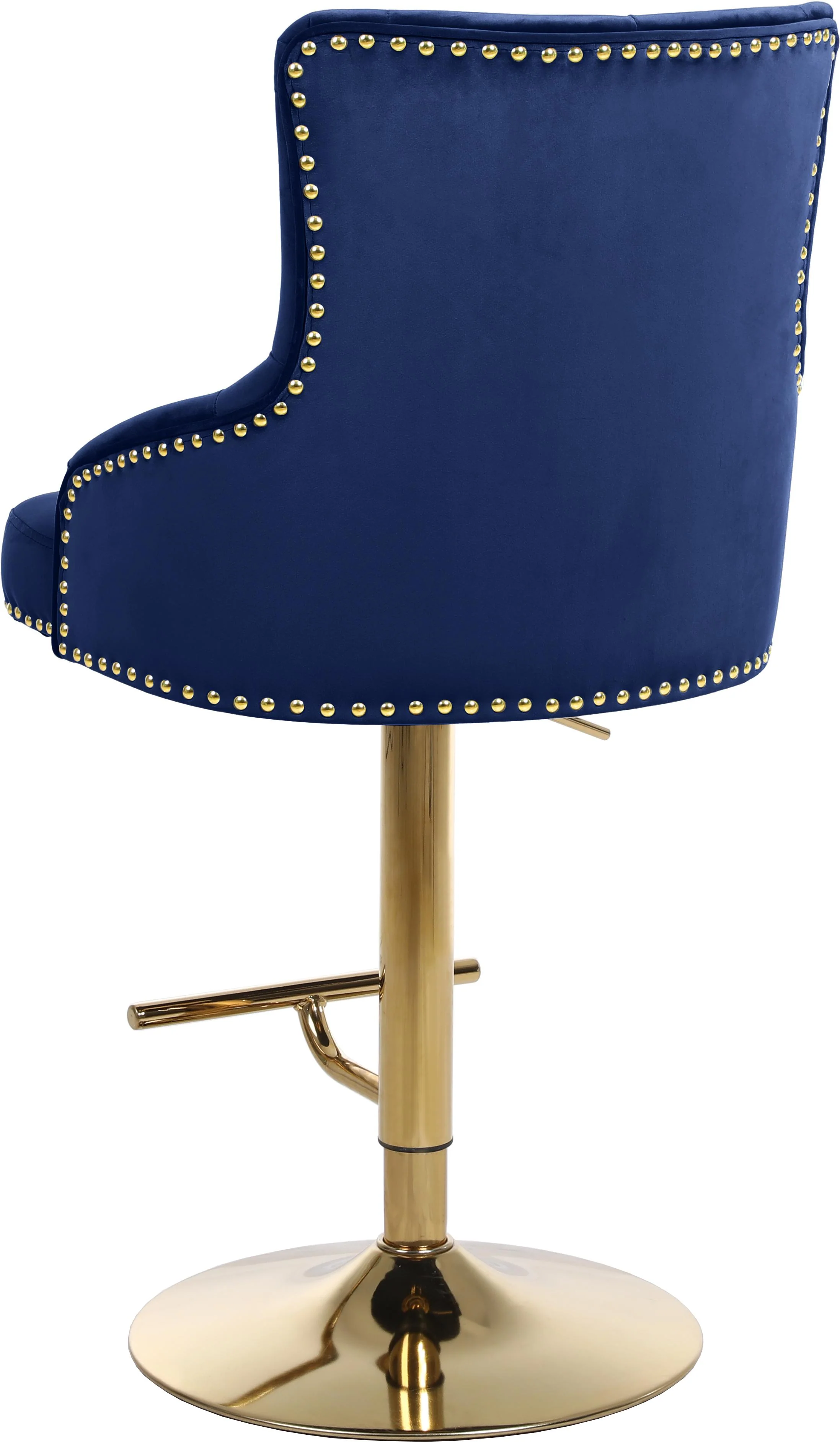 Claude Navy Velvet Adjustable Stool - Image 11