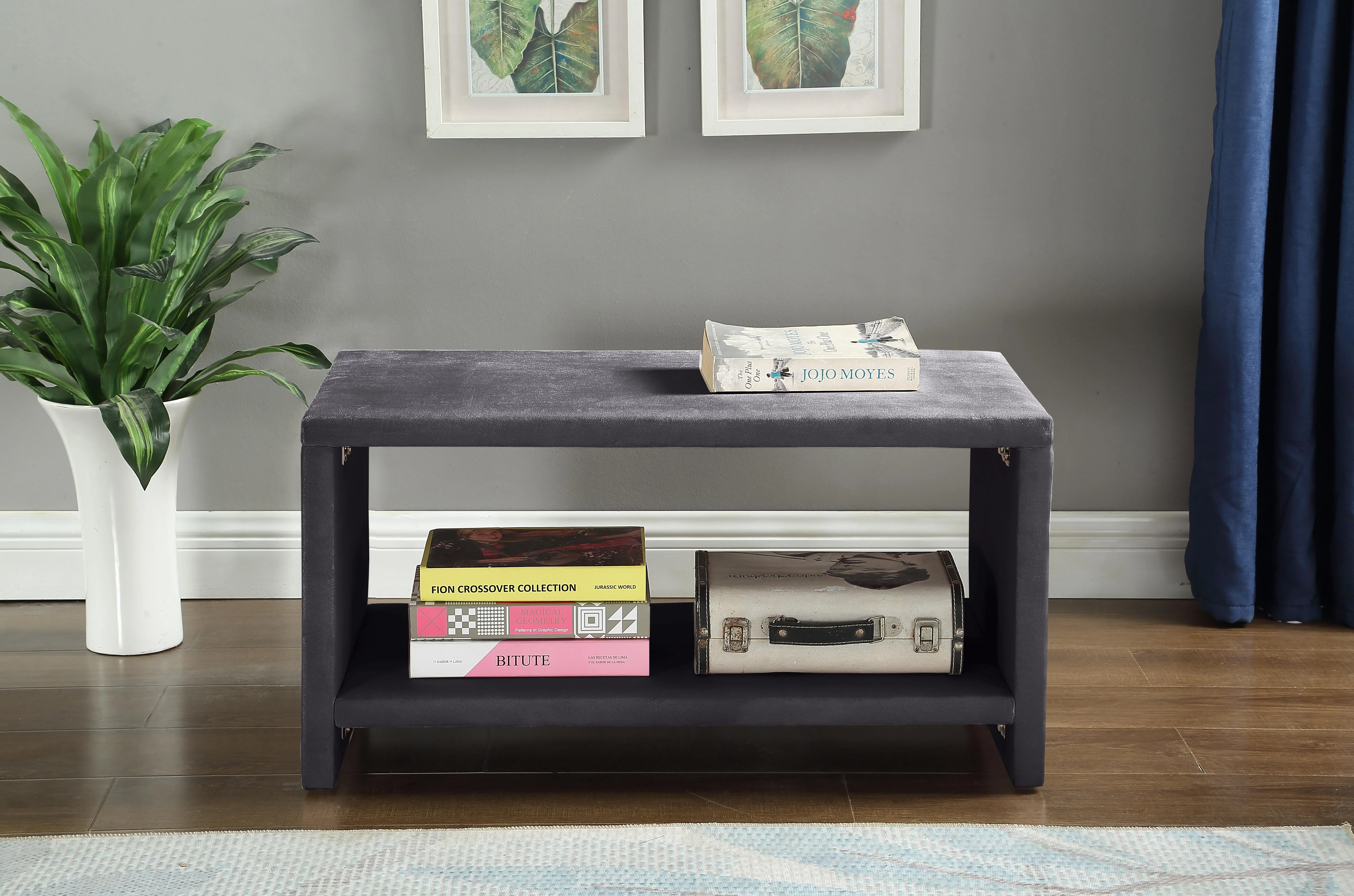Cleo Grey Velvet Night Stand - Image 4