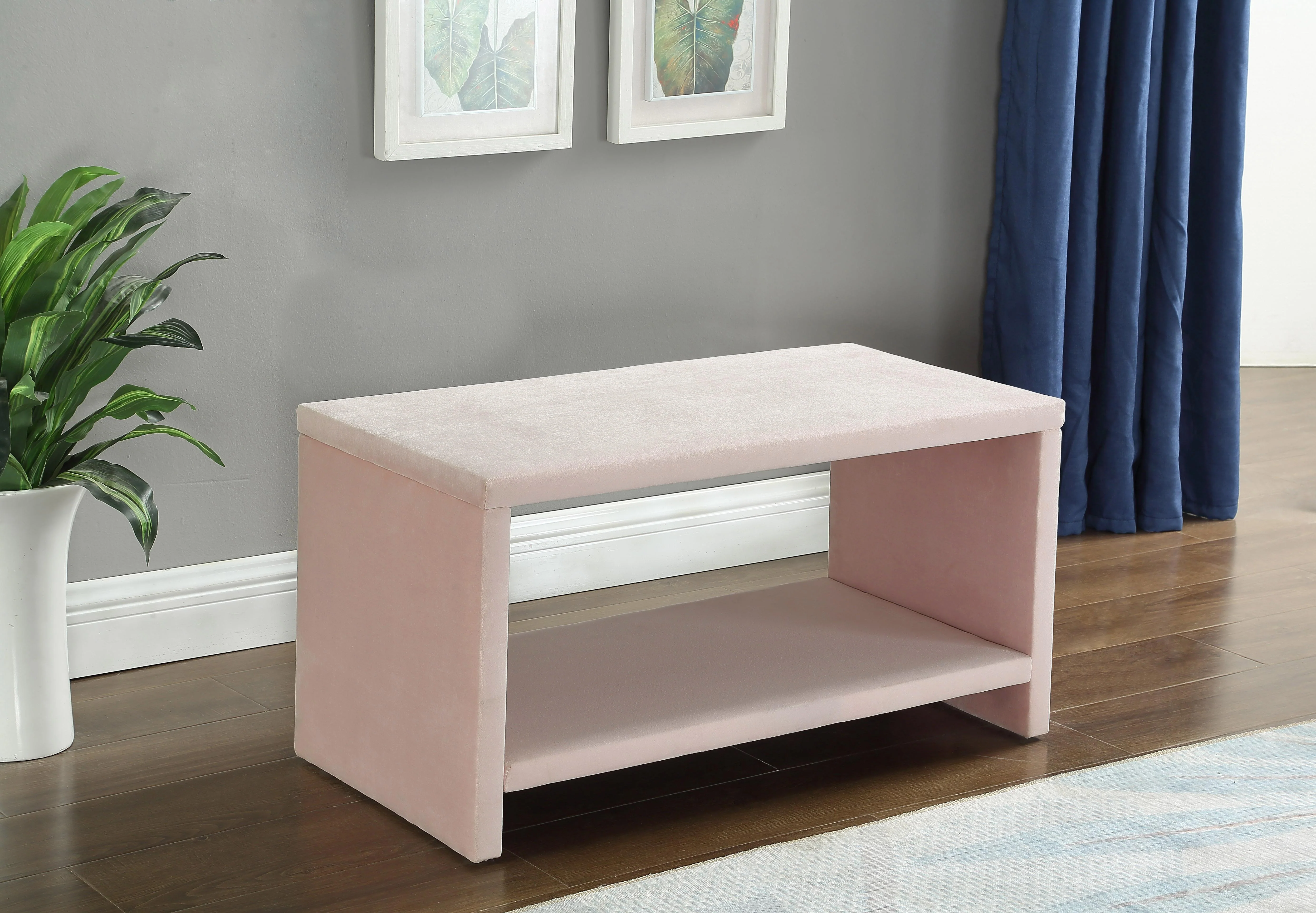 Cleo Pink Velvet Night Stand - Image 2
