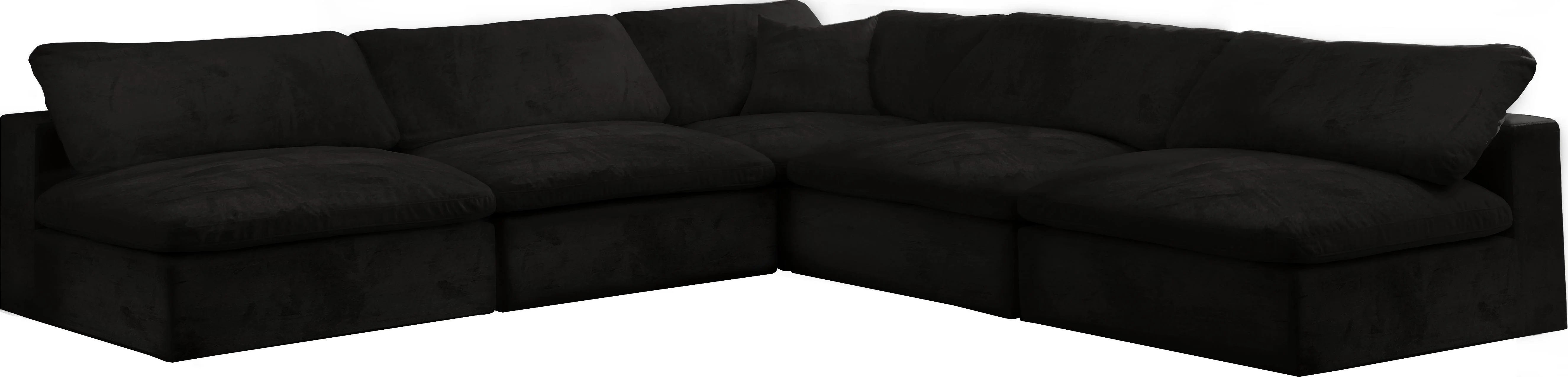 Cozy Black Velvet Cloud Modular Sectional - Image 16