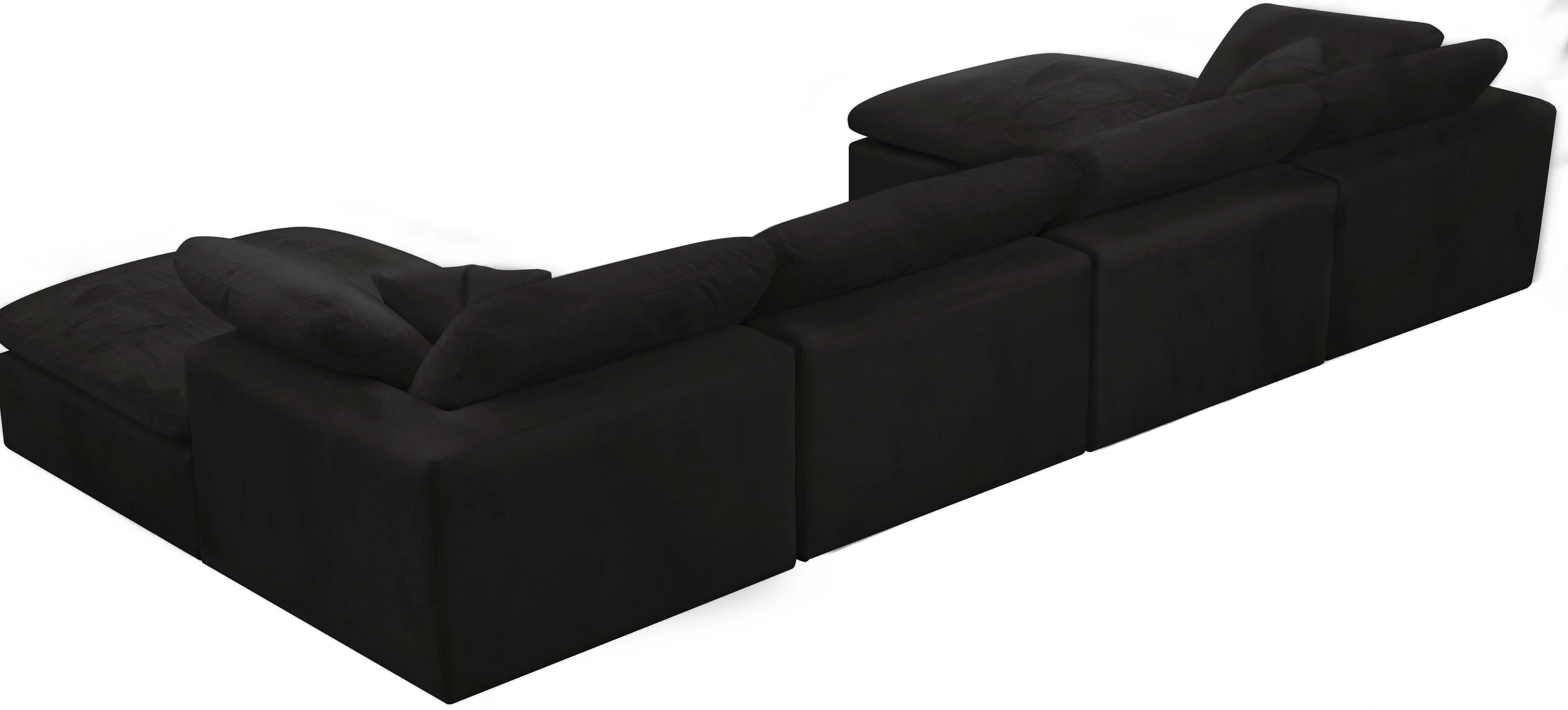 Cozy Black Velvet Cloud Modular Sectional - Image 29