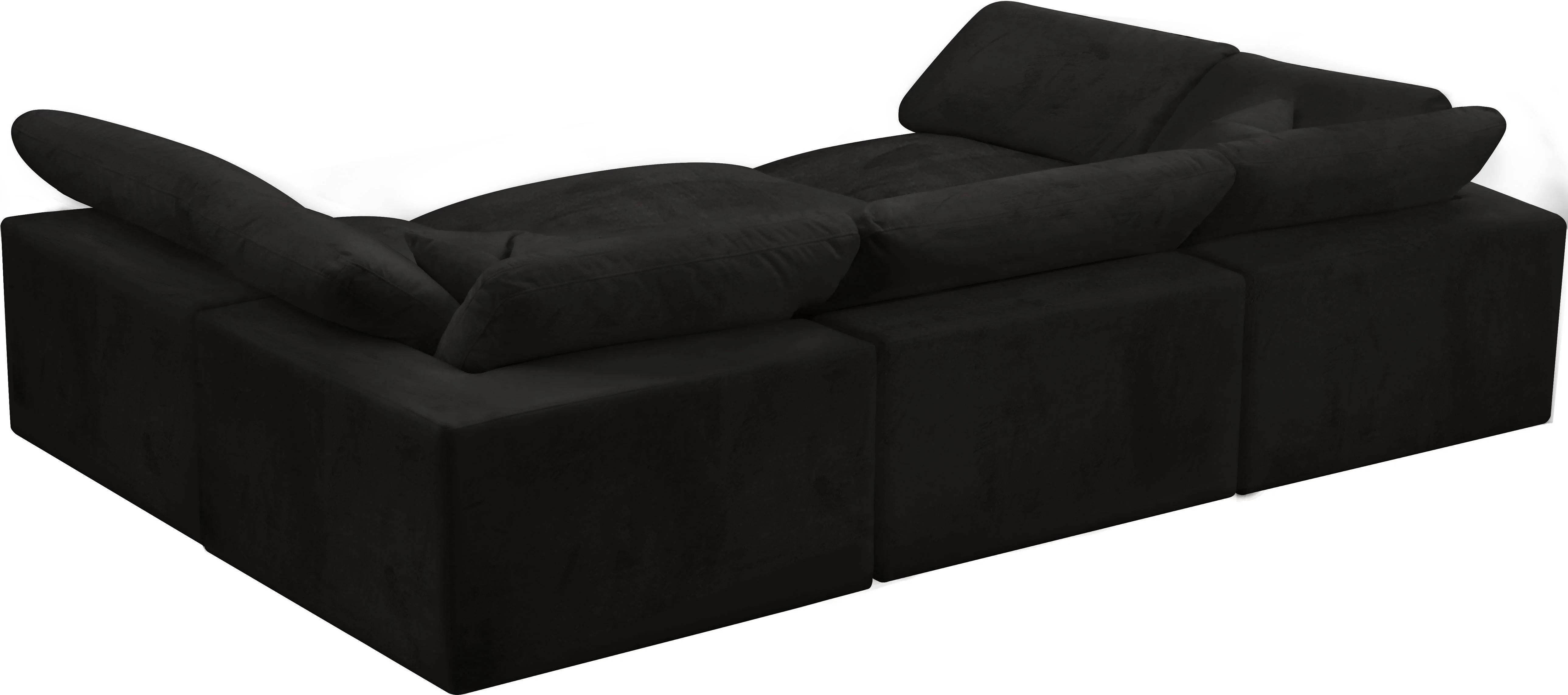 Cozy Black Velvet Cloud Modular Sectional - Image 32