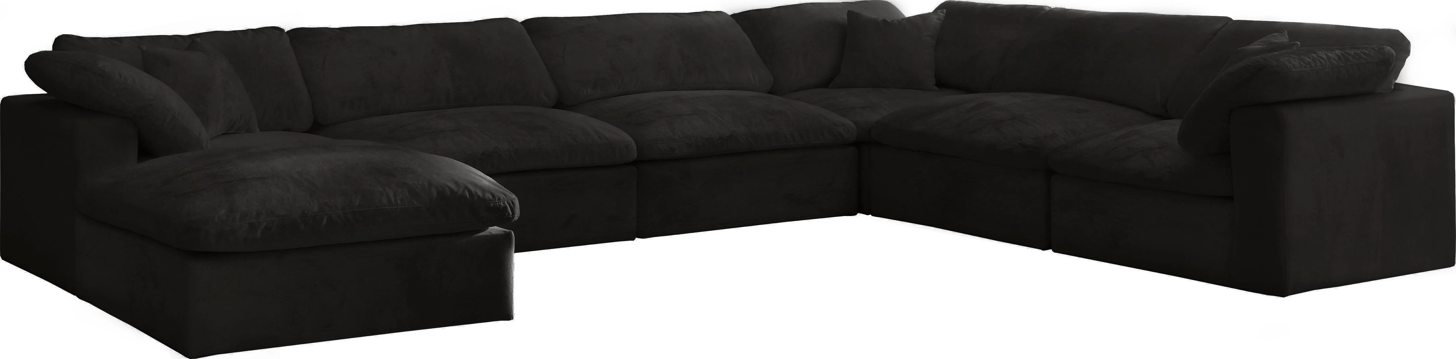Cozy Black Velvet Cloud Modular Sectional - Image 33