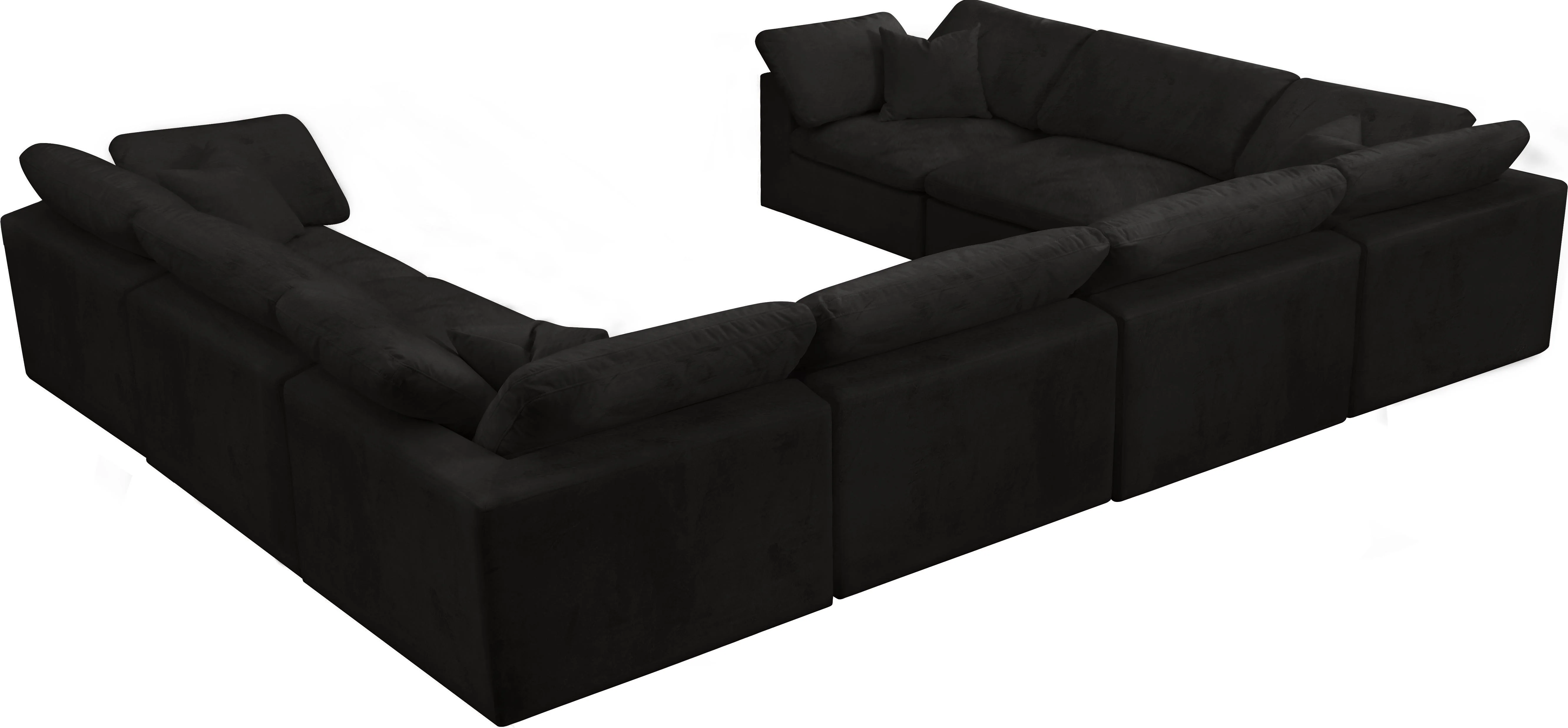 Cozy Black Velvet Cloud Modular Sectional - Image 39
