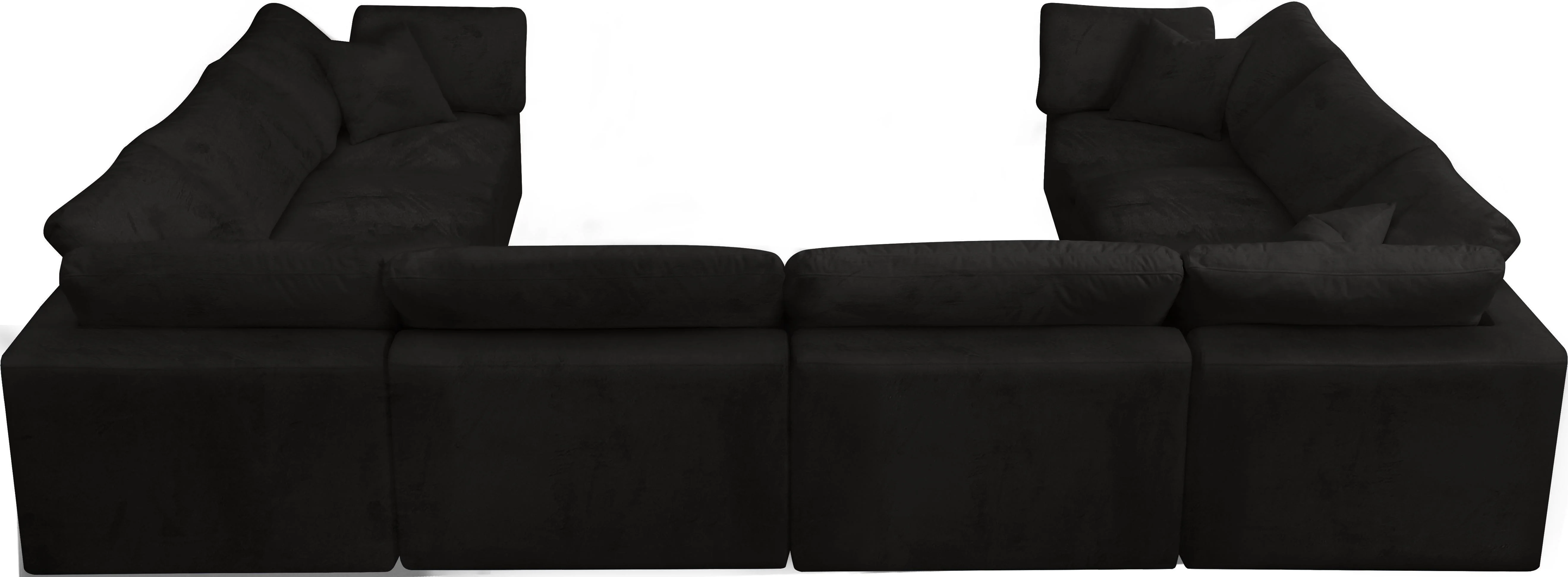 Cozy Black Velvet Cloud Modular Sectional - Image 40