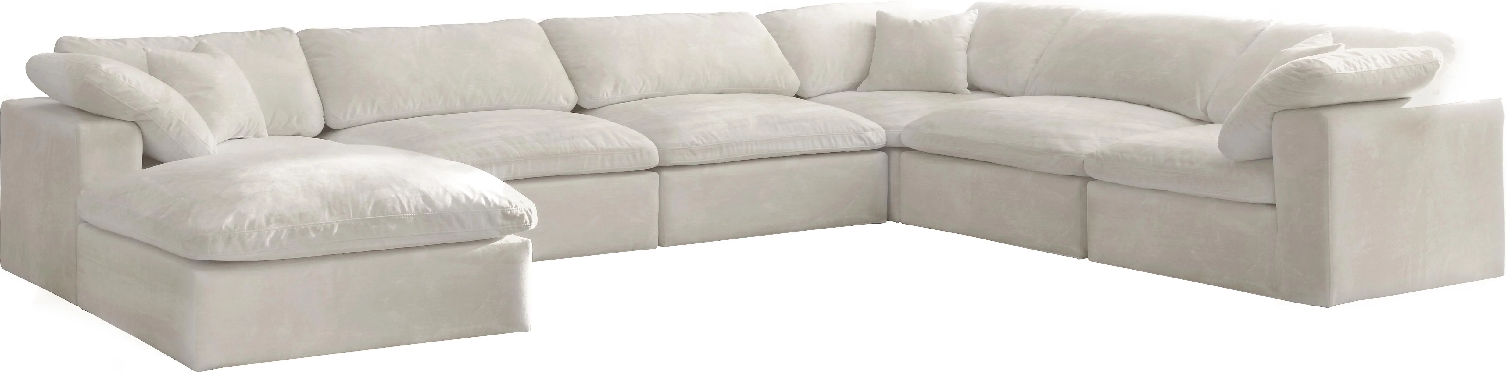 Cozy Cream Velvet Cloud Modular Sectional - Image 34
