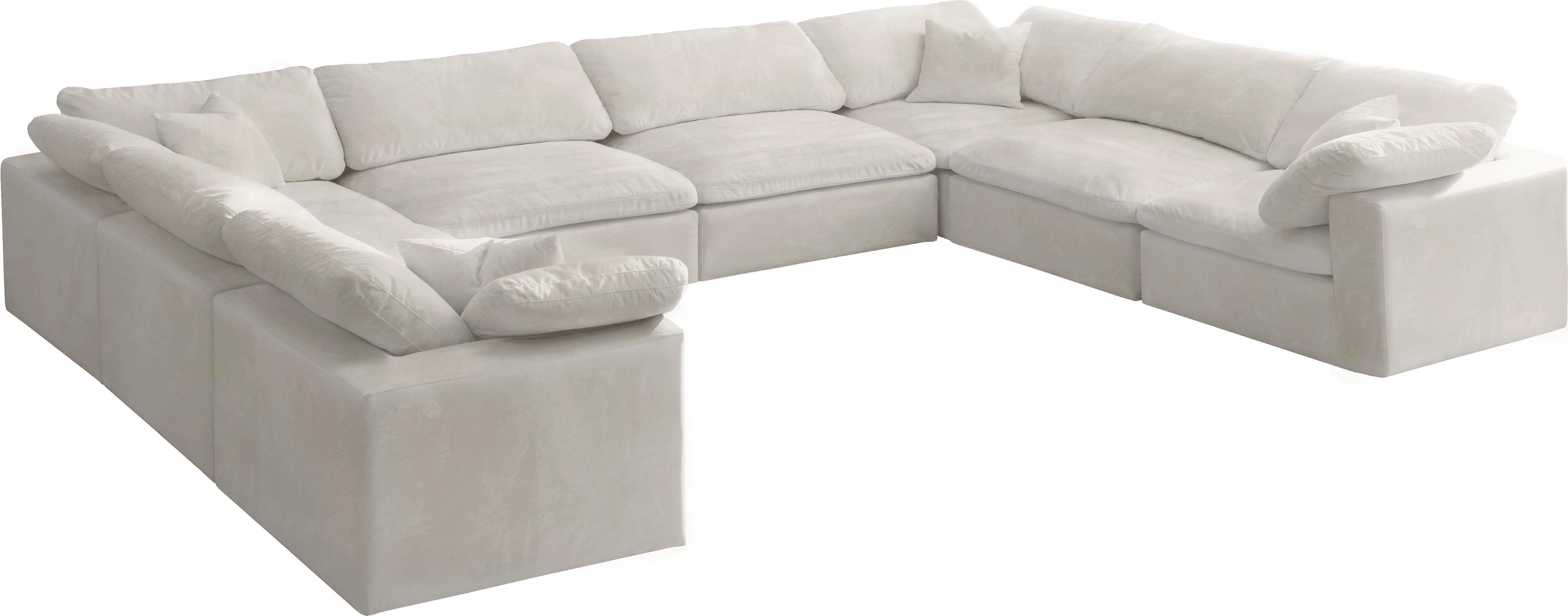 Cozy Cream Velvet Cloud Modular Sectional - Image 38