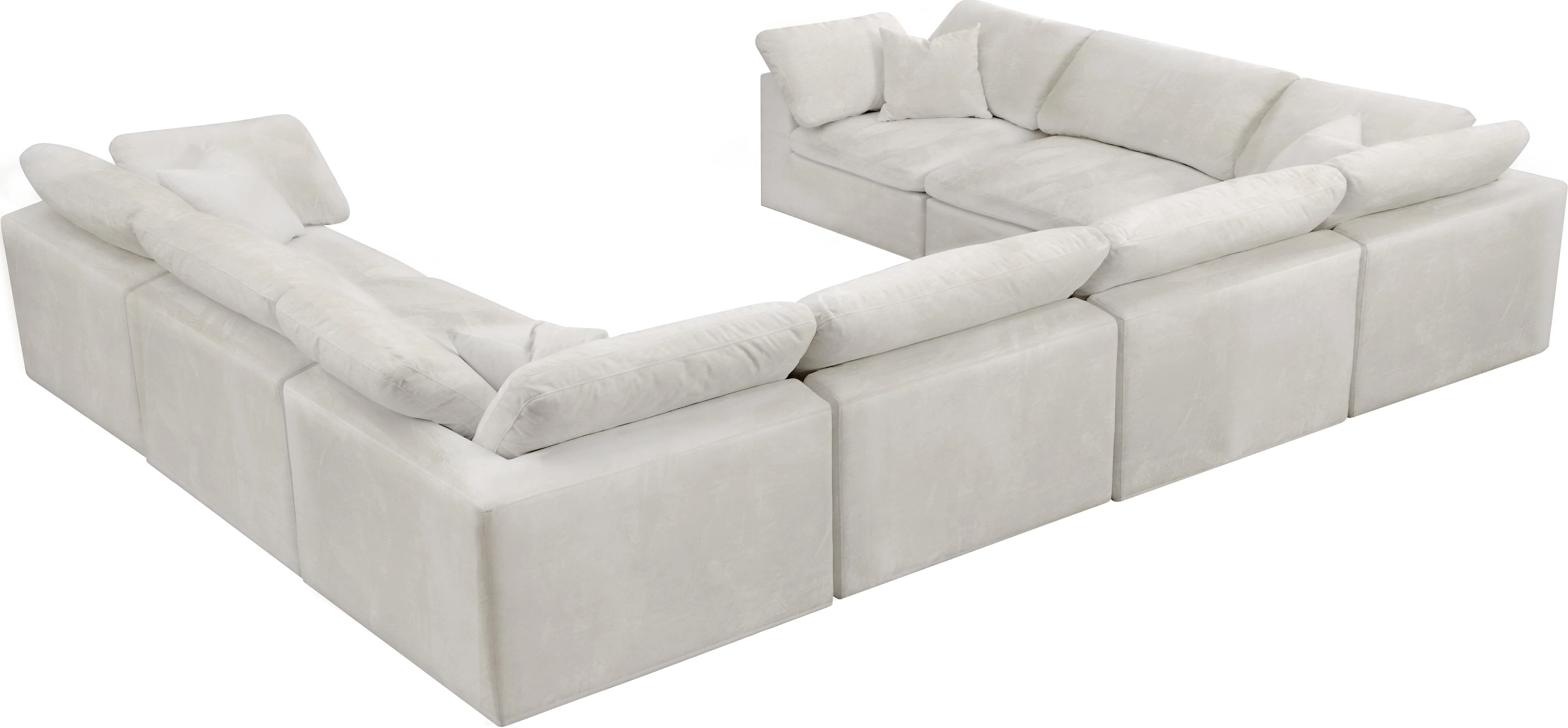 Cozy Cream Velvet Cloud Modular Sectional - Image 40