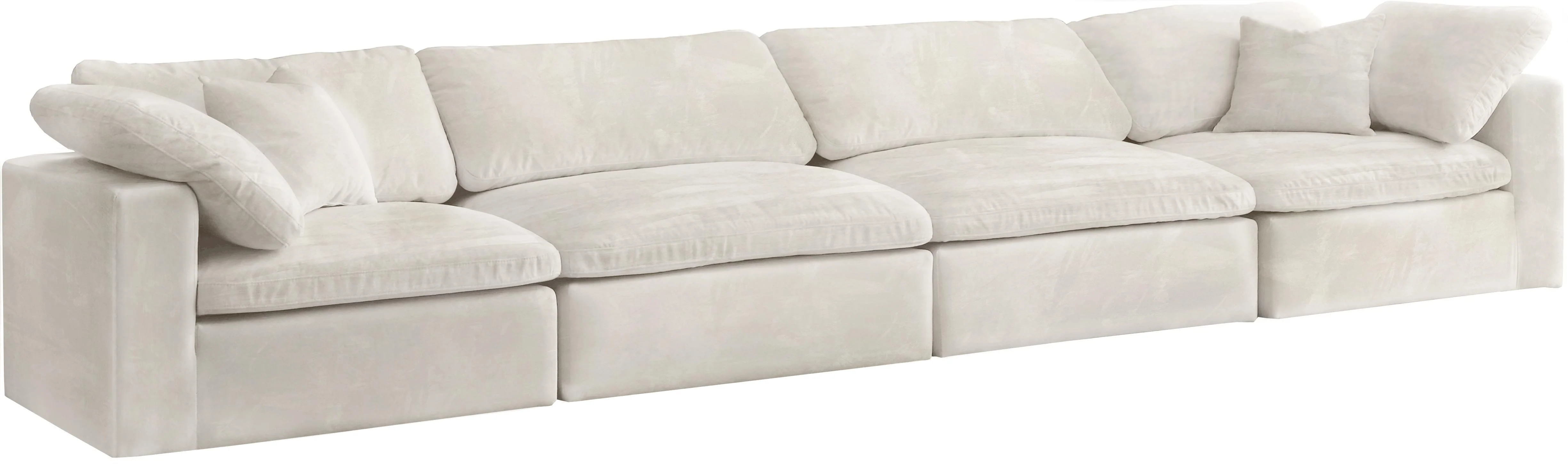 Cozy Cream Velvet Cloud Modular Sofa - Image 6