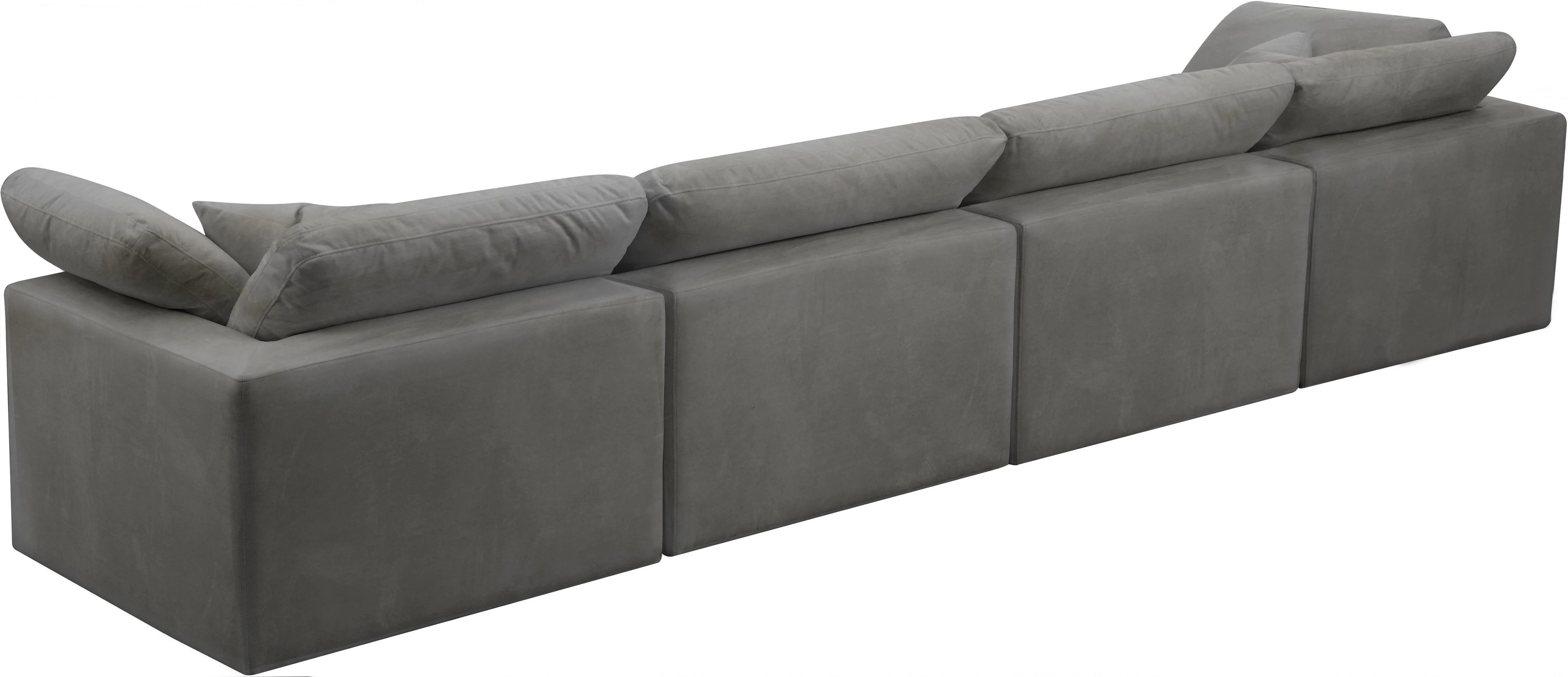 Cozy Grey Velvet Cloud Modular Sofa - Image 10