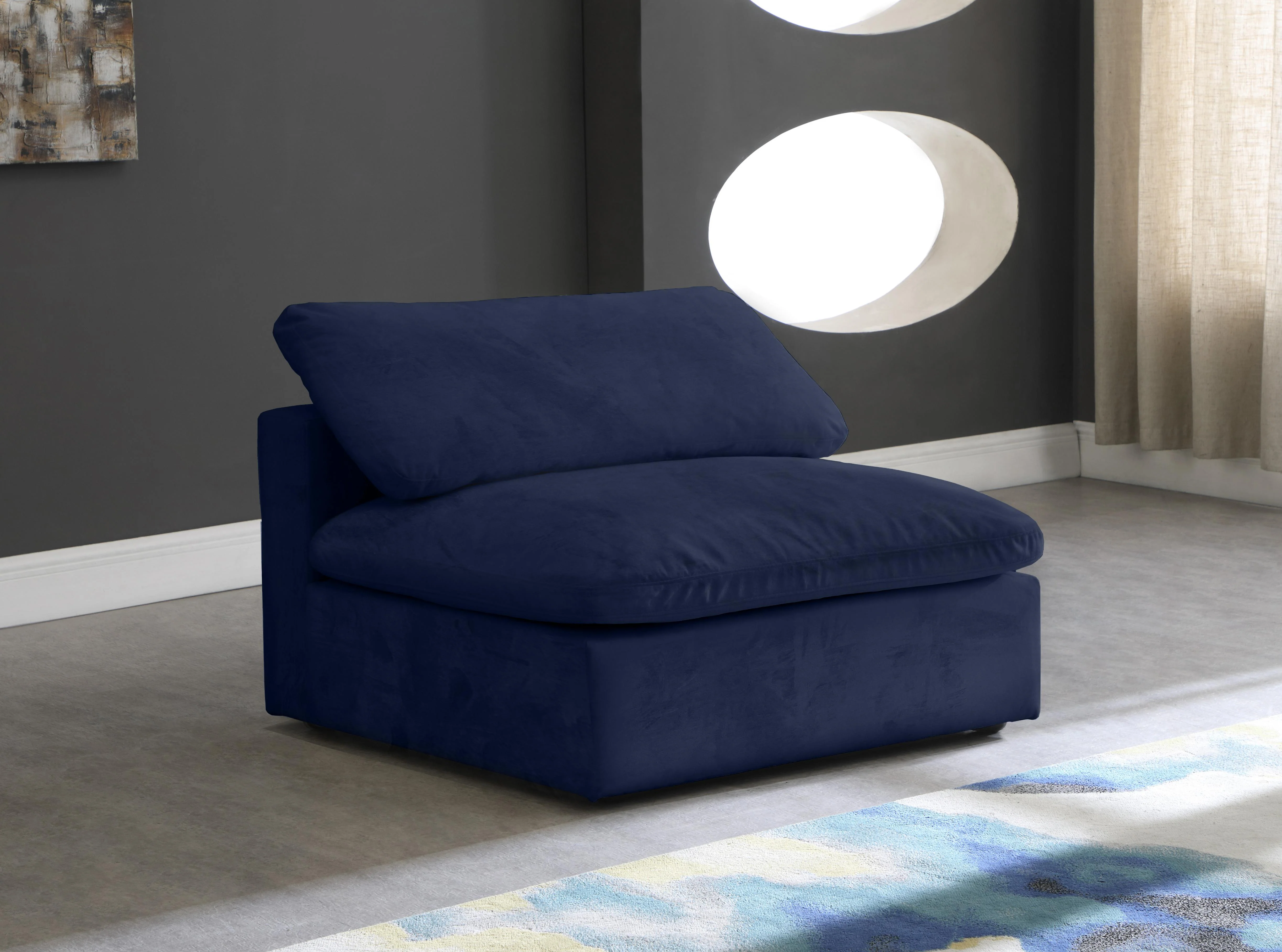 Cozy Navy Velvet Chair - Image 2