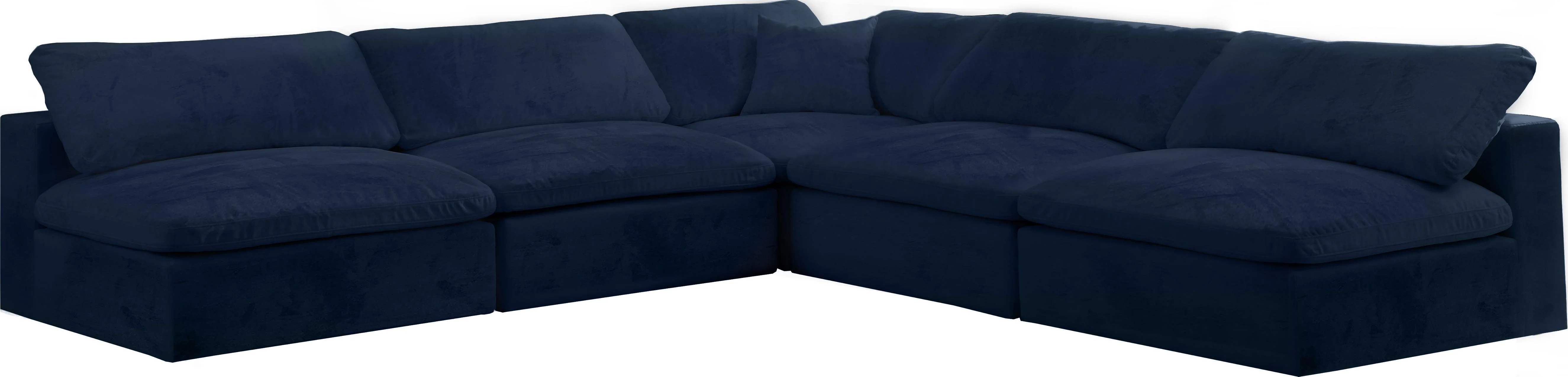 Cozy Navy Velvet Cloud Modular Sectional - Image 16