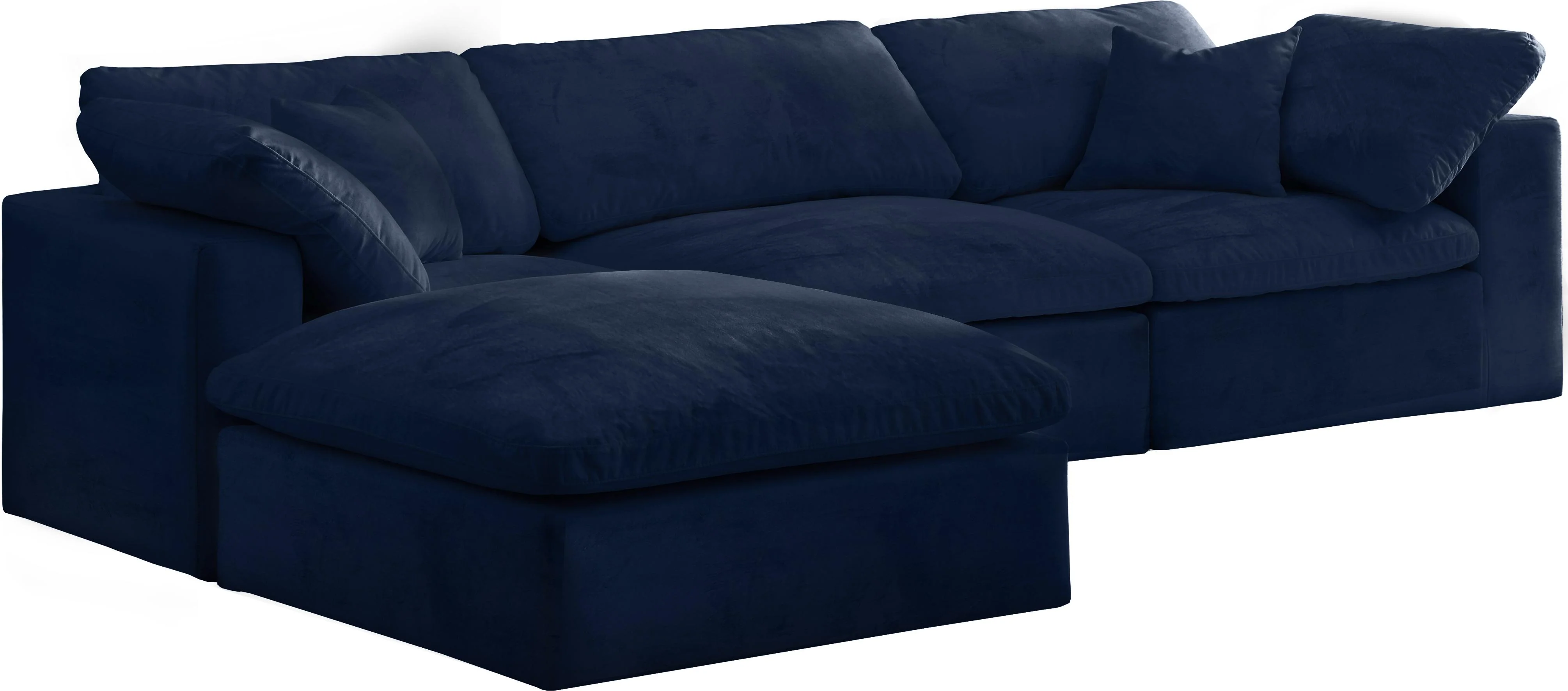 Cozy Navy Velvet Cloud Modular Sectional - Image 3