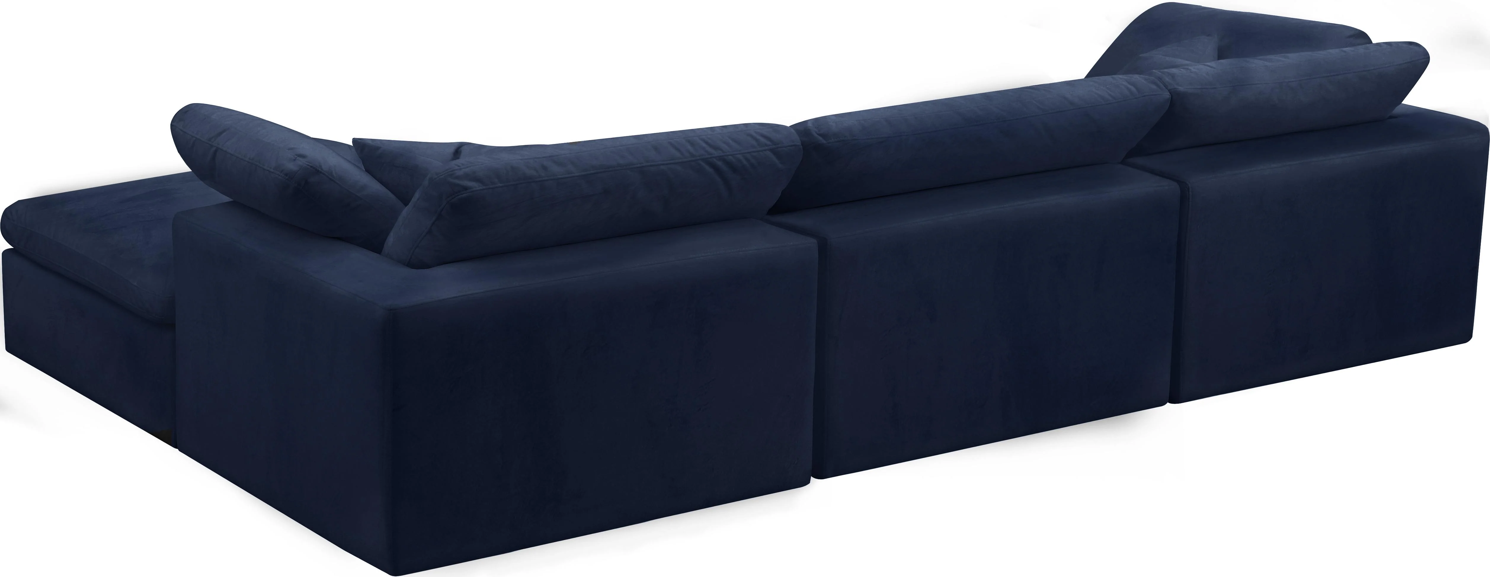 Cozy Navy Velvet Cloud Modular Sectional - Image 7
