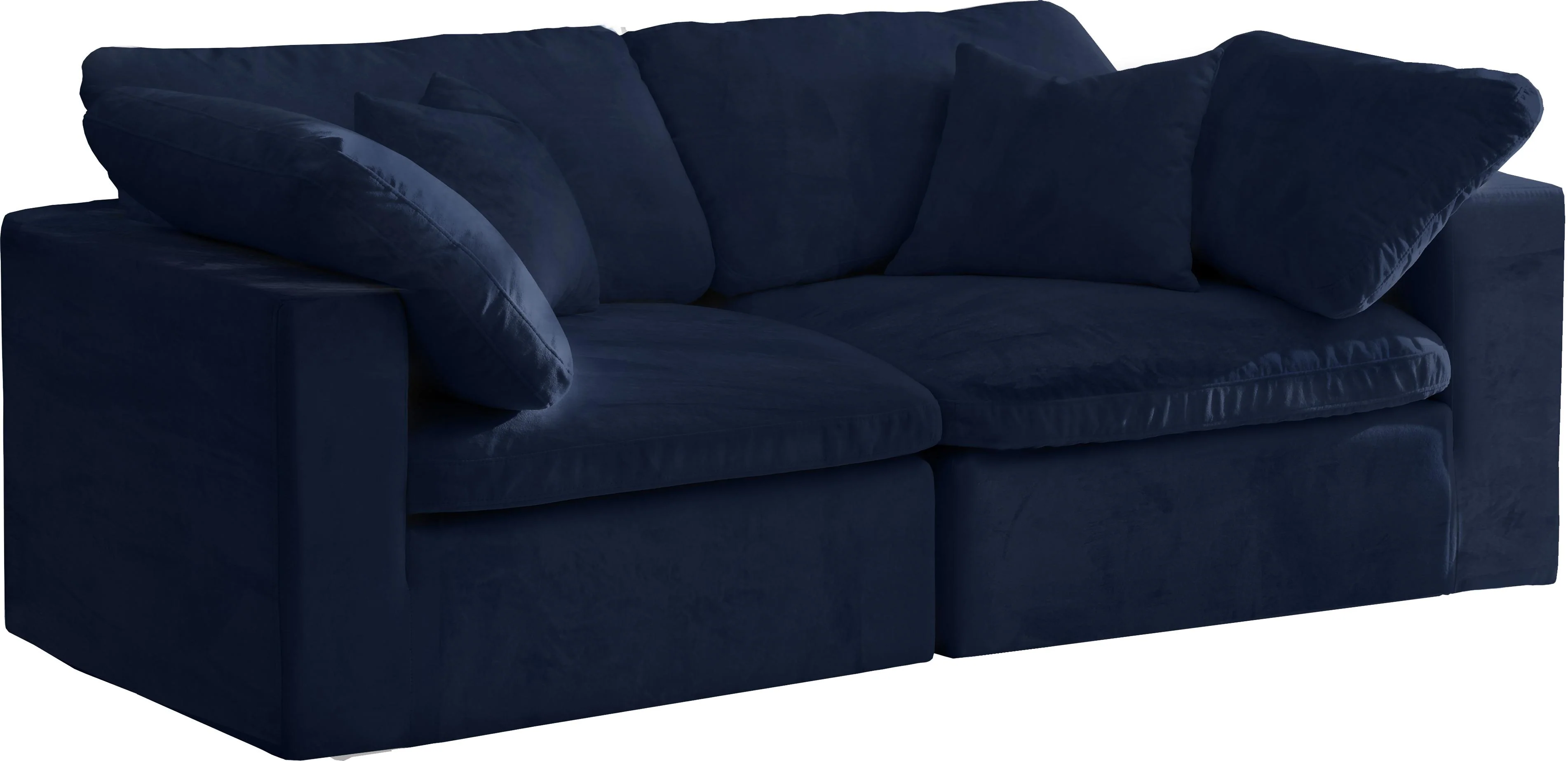 Cozy Navy Velvet Cloud Modular Sofa - Image 11