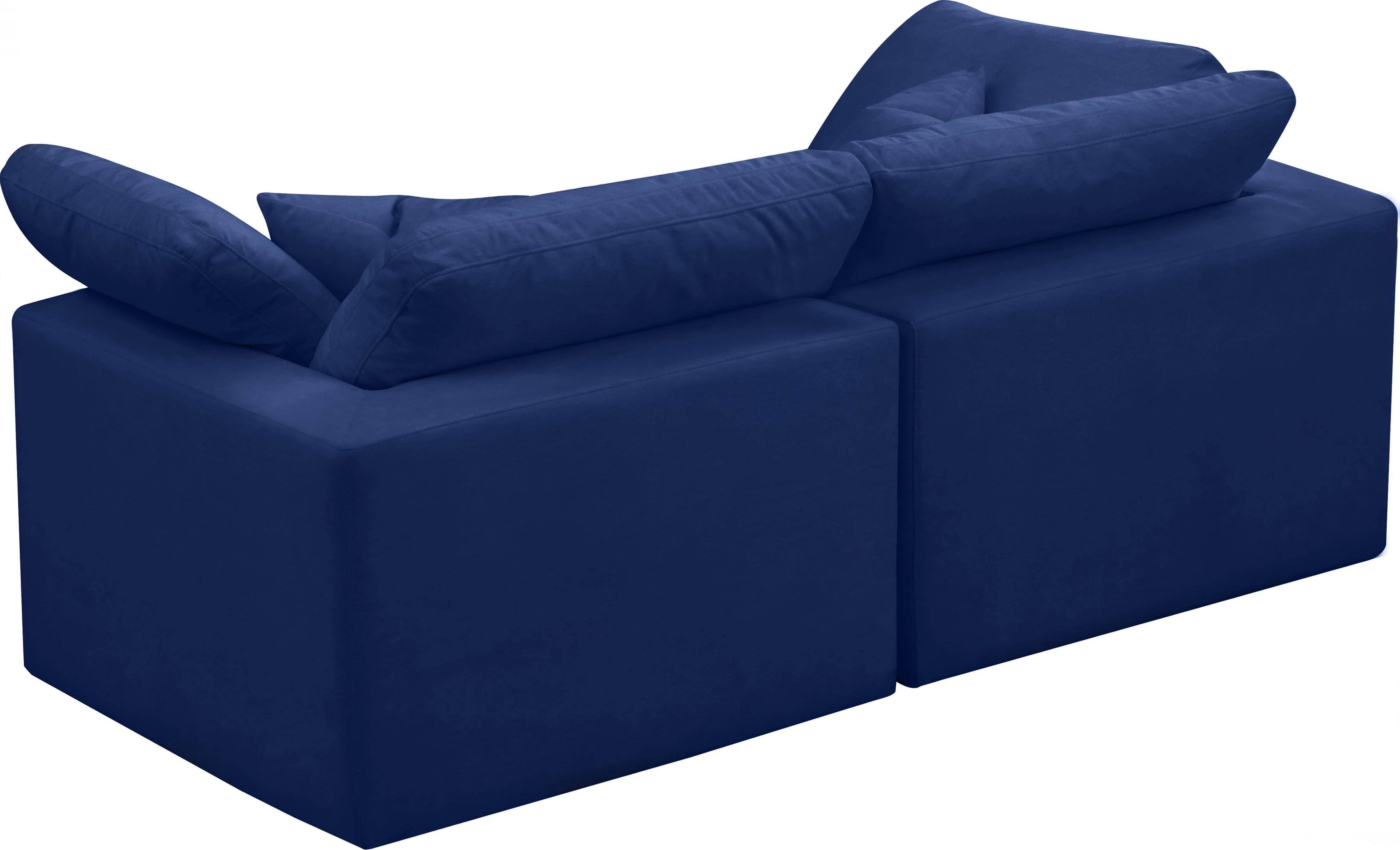 Cozy Navy Velvet Cloud Modular Sofa - Image 14