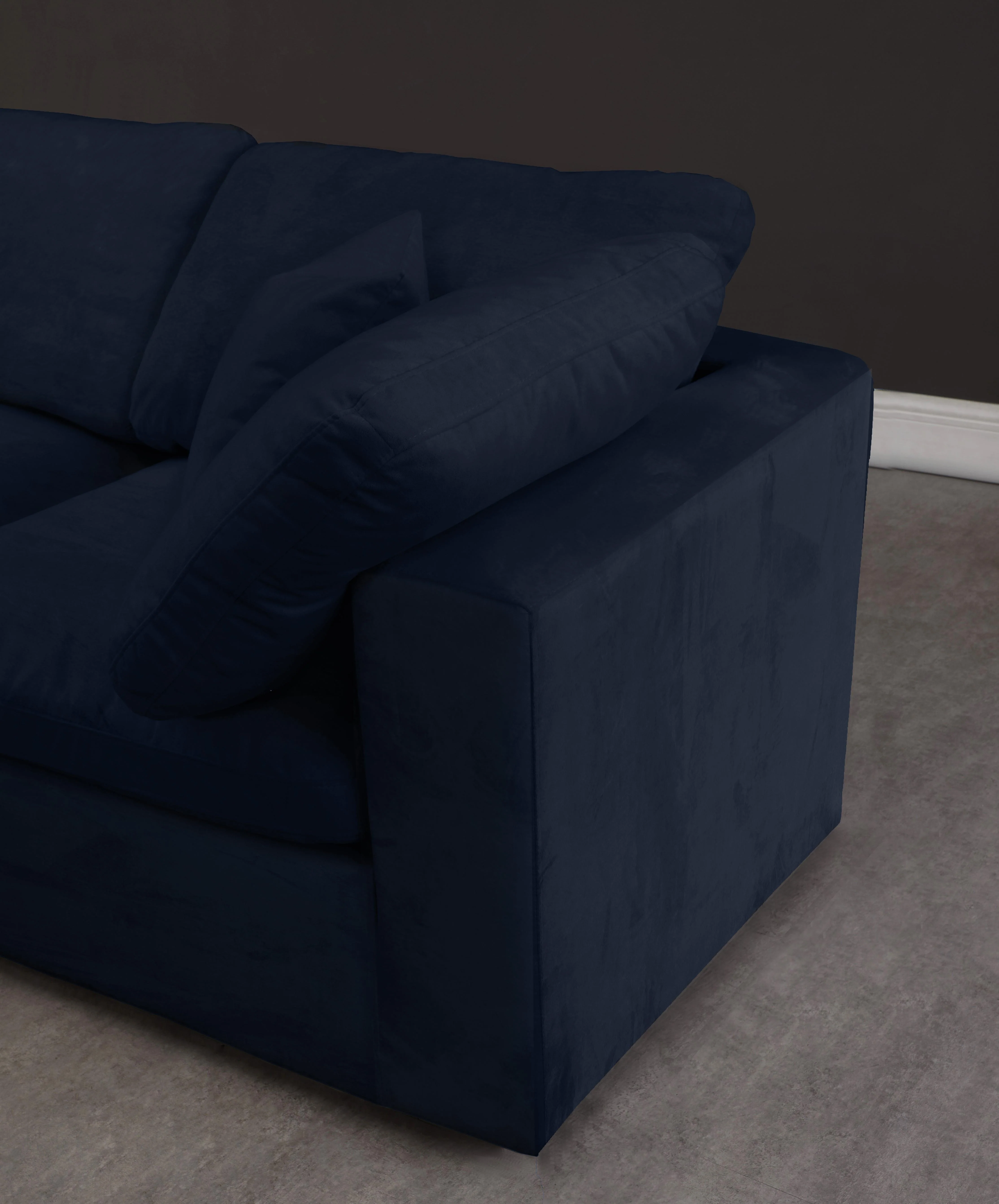 Cozy Navy Velvet Cloud Modular Sofa - Image 5