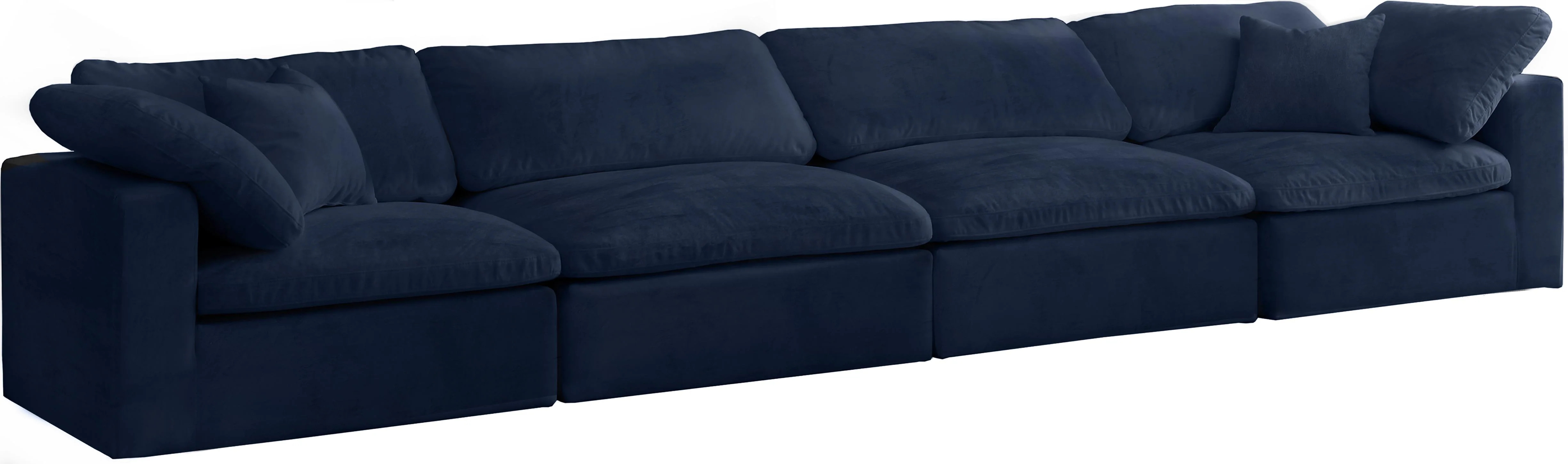 Cozy Navy Velvet Cloud Modular Sofa - Image 7