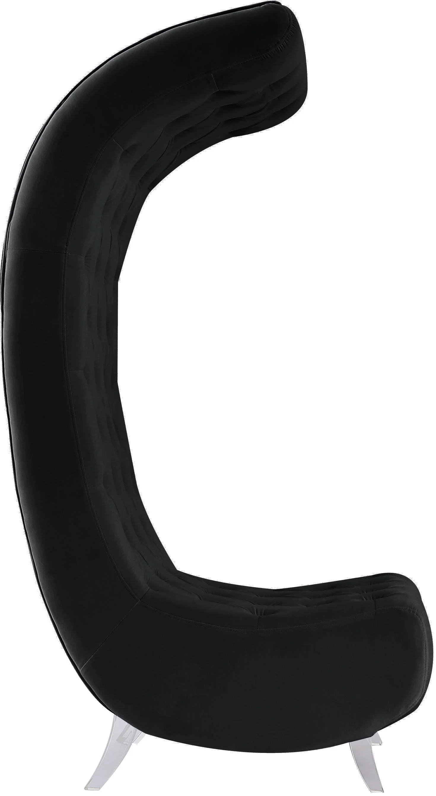 Crescent Black Velvet Accent Chair - Image 8