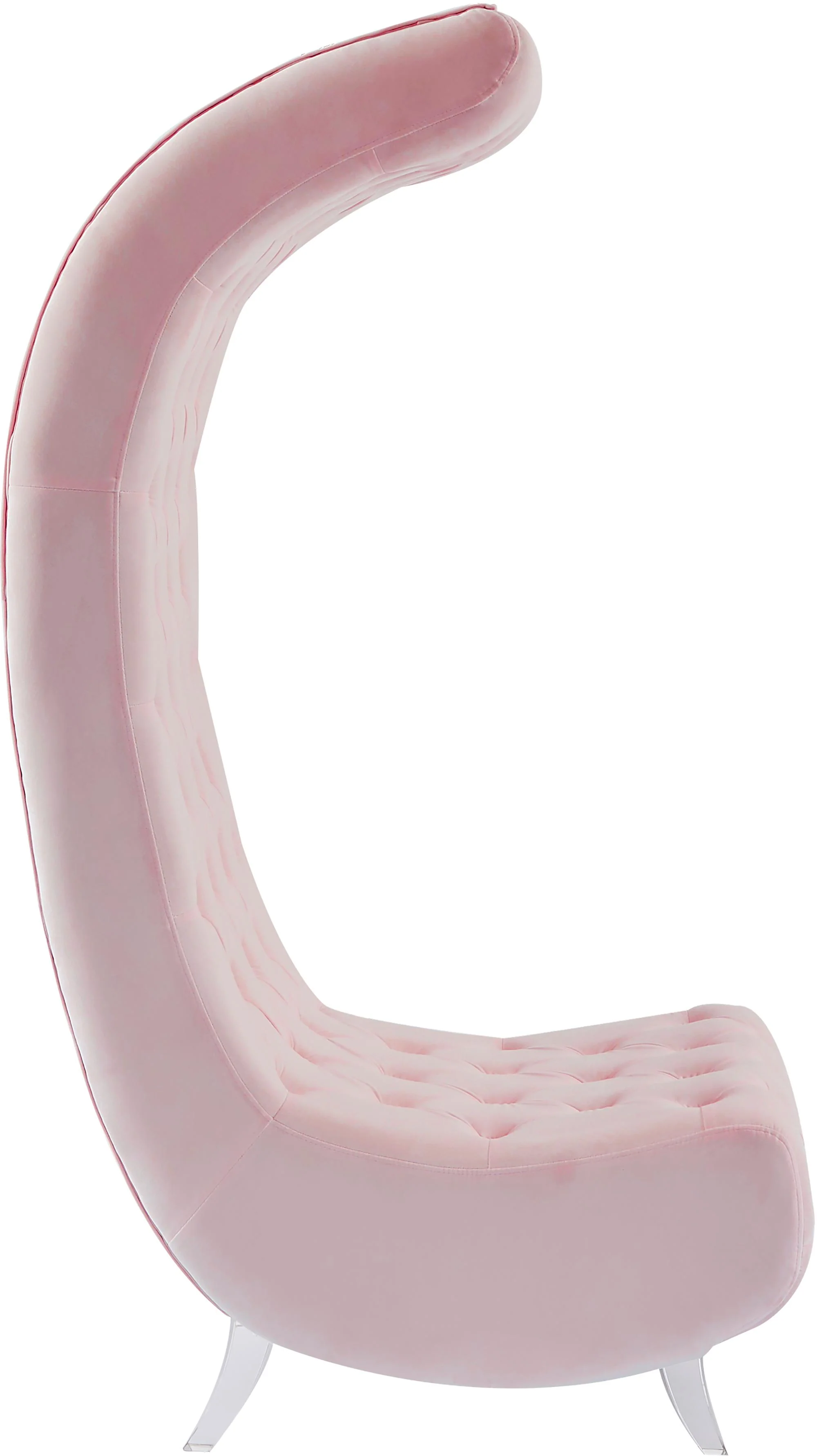 Crescent Pink Velvet Accent Chair - Image 8