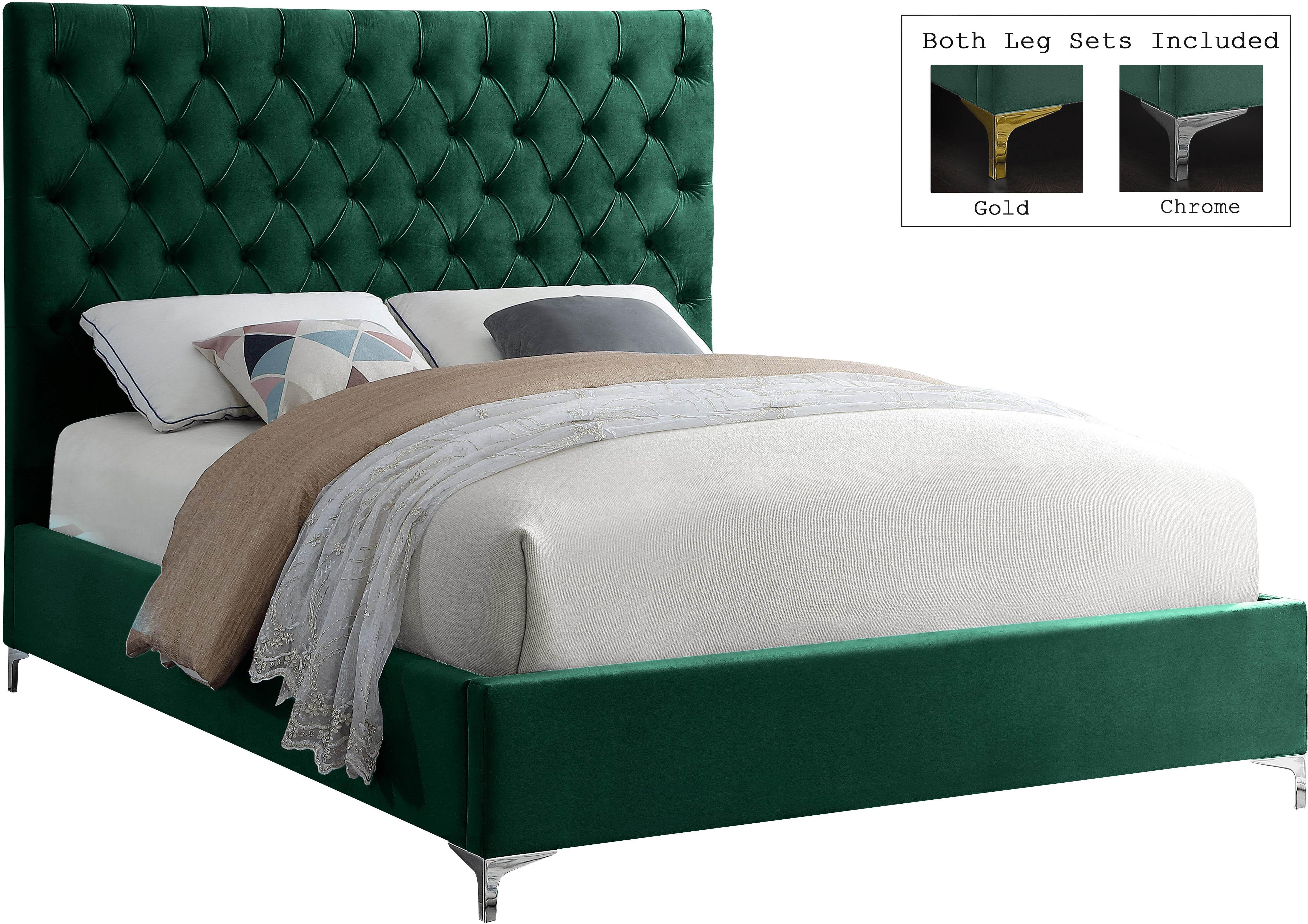 Cruz Green Velvet Full Bed - Image 2